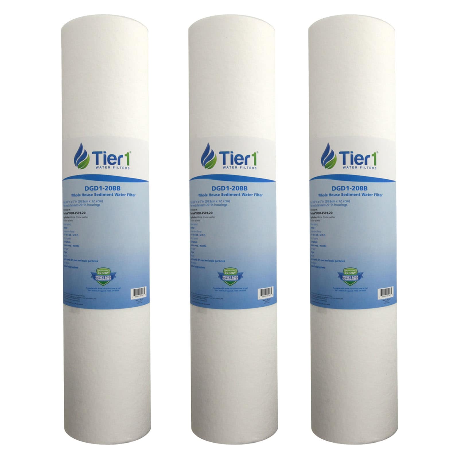 Tier1 DGD1 20BB 3 PACK DGD-2501-20 Sediment and particulate Whole house Replacement Filter 3 -Pack