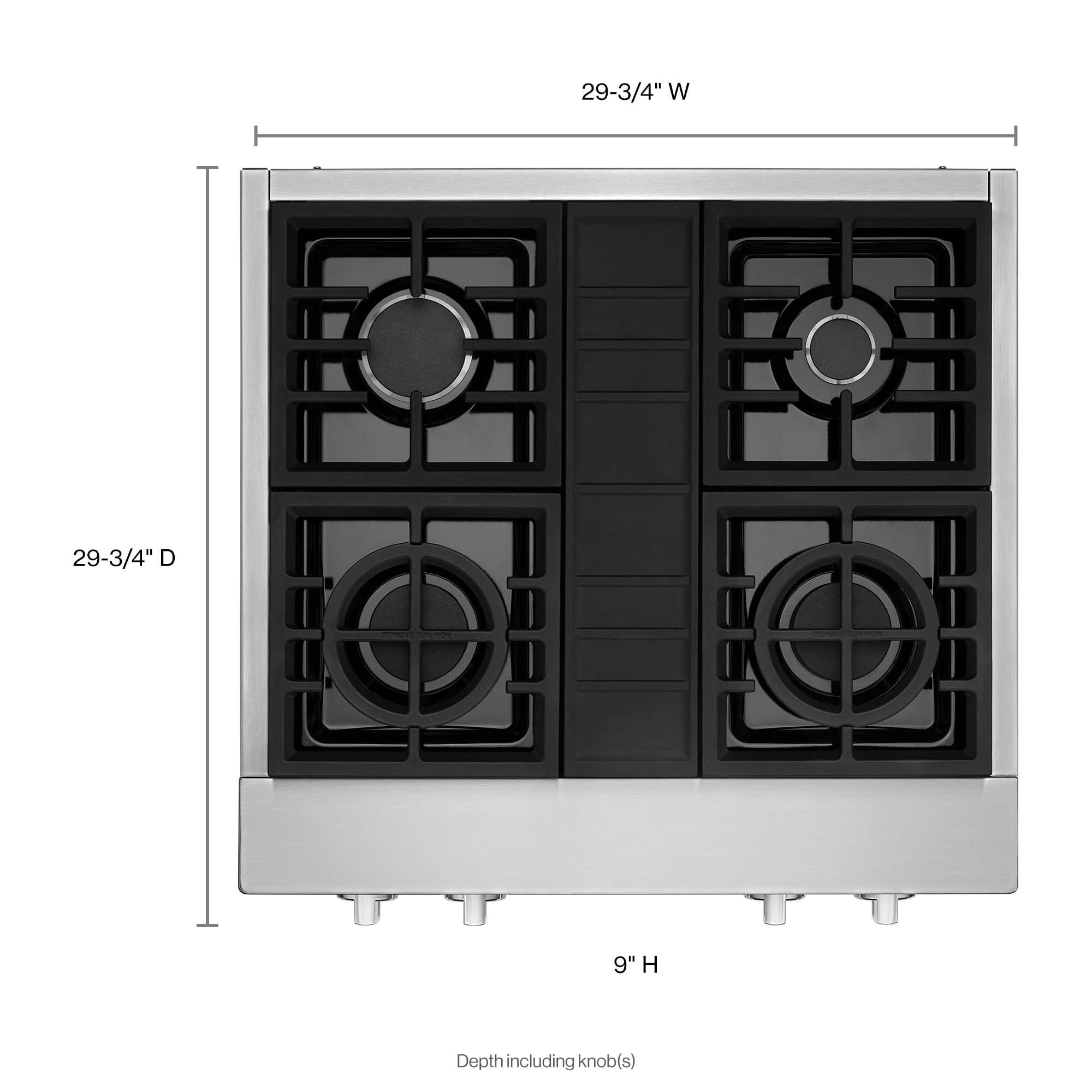 KitchenAid - KGCU462VSS - 36-Inch 4 Burner with Grill, Gas Rangetop,  Commercial-Style-KGCU462VSS