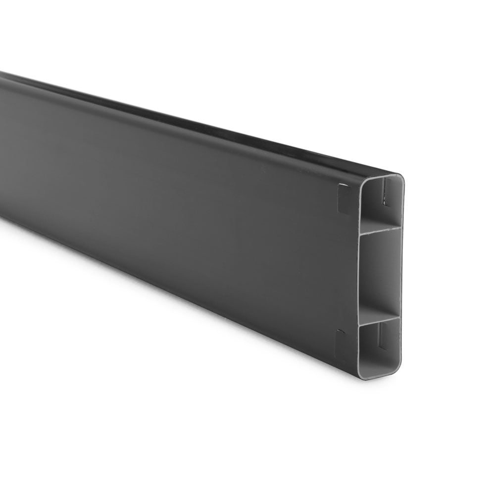 Outdoor Essentials 169107 Ranch Rail 5.5-in H x 8-ft W Black Vinyl Fence Rail (Unassembled)