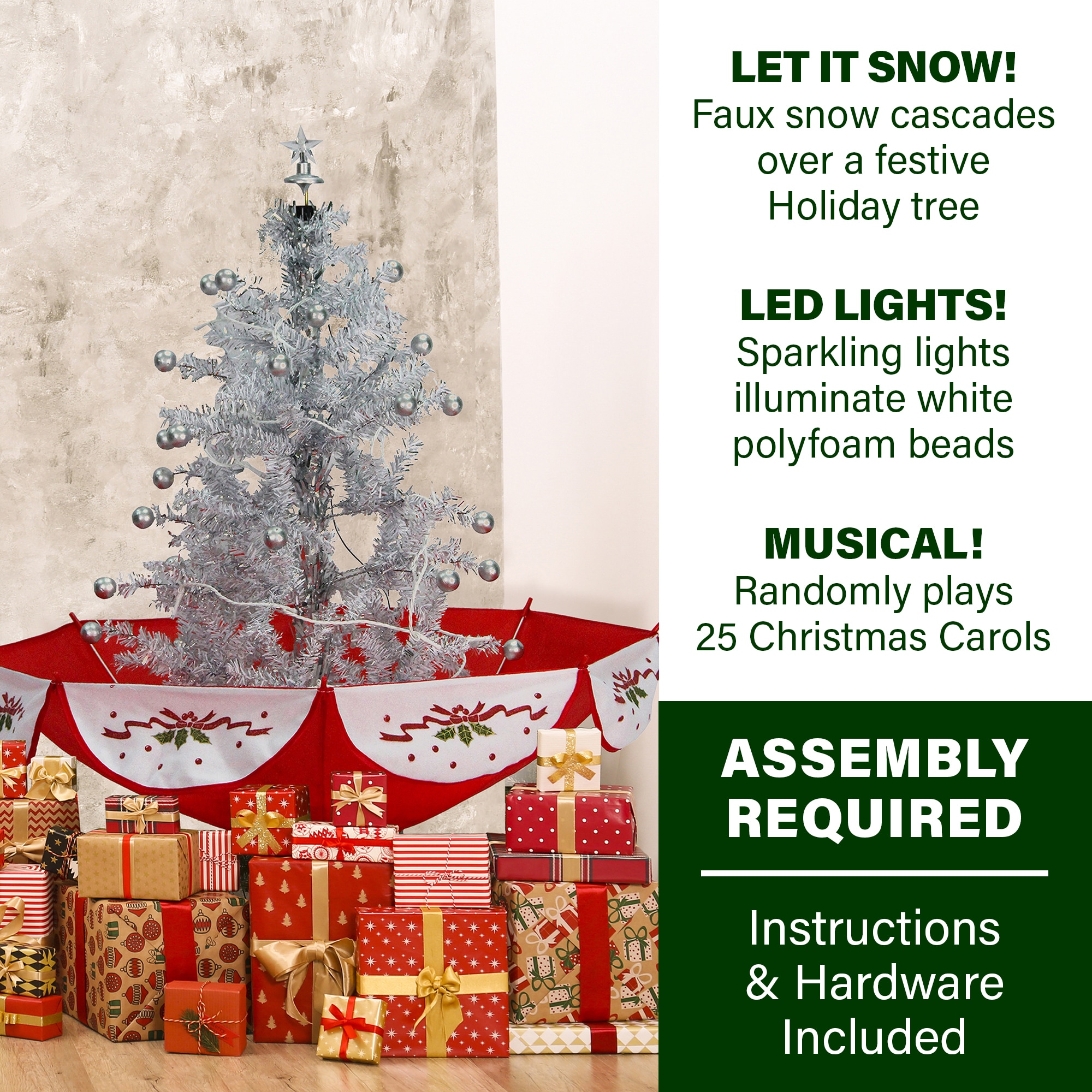 Fraser Hill Farm FSTR029A-WHT Table-Christmas-Decorations - View #2