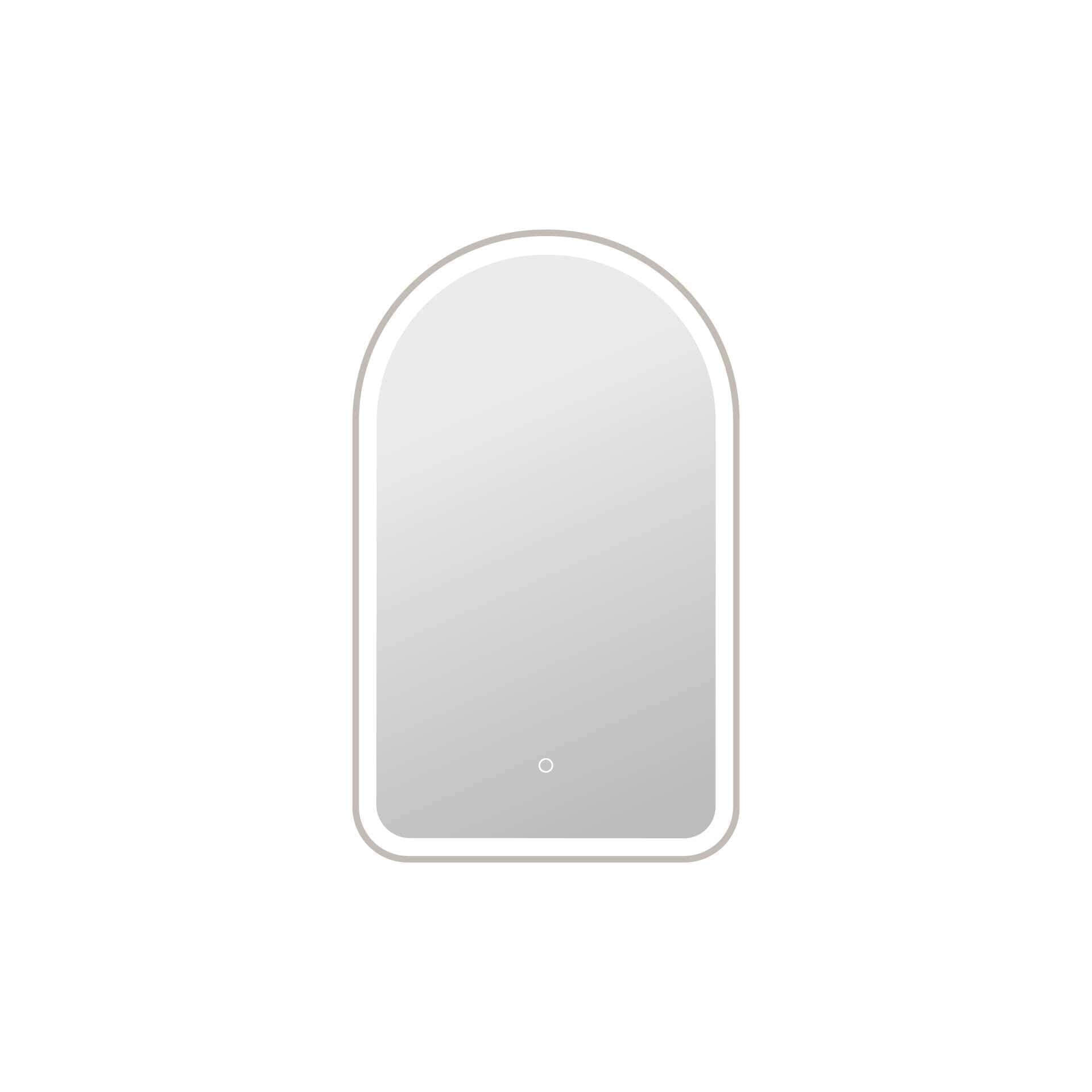 Simply Living Home Seraphine 36 inch Arch LED Front and Backlit Wall Mirror in Silver