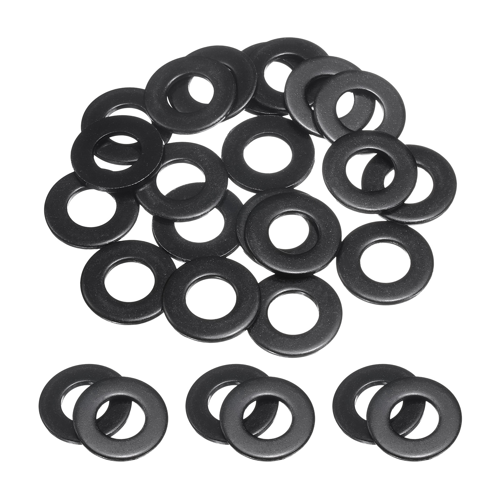 Unique Bargains 20pcs 1/2 Inch Stainless Steel Flat Washers 13mm ID x 27mm OD x 2mm Thick Black Zinc Plated Metal Washers for Screws and Bolts