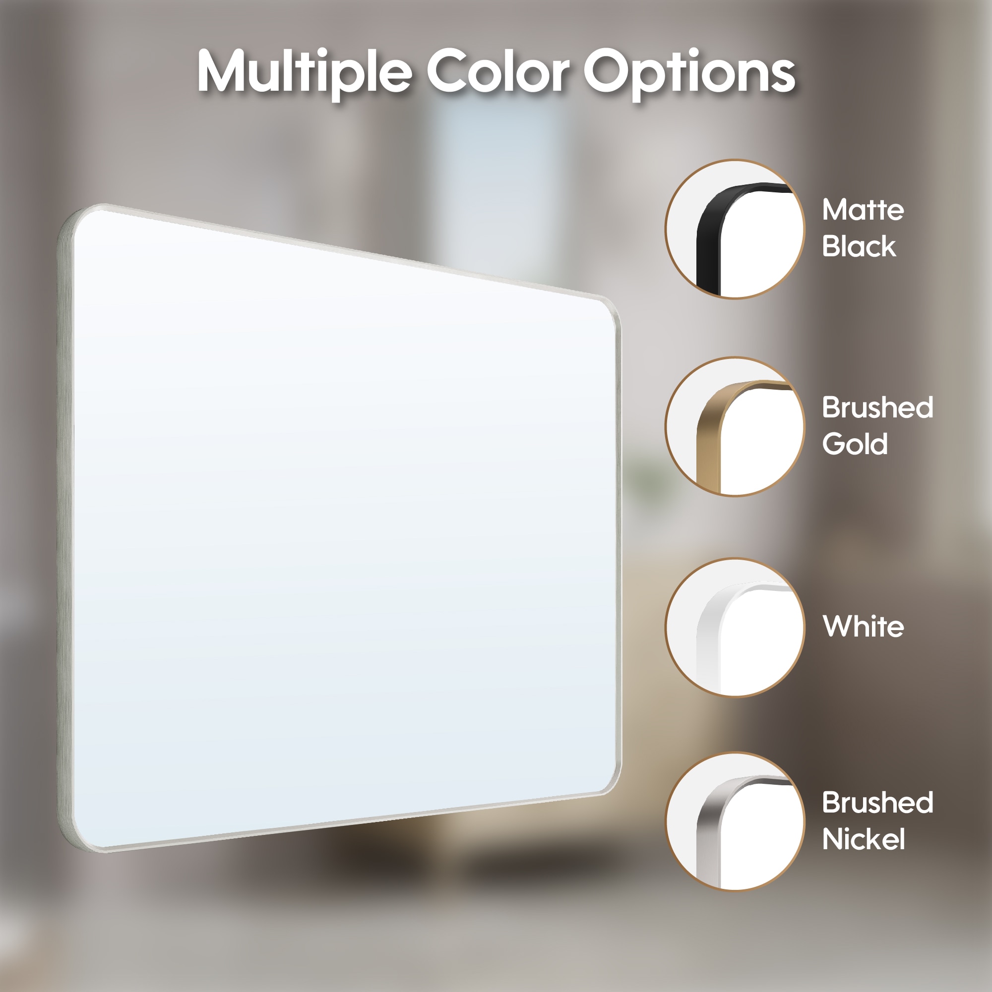 WELLFOR EX-2MC1526LBK Framed-Bath-Mirrors - View #5