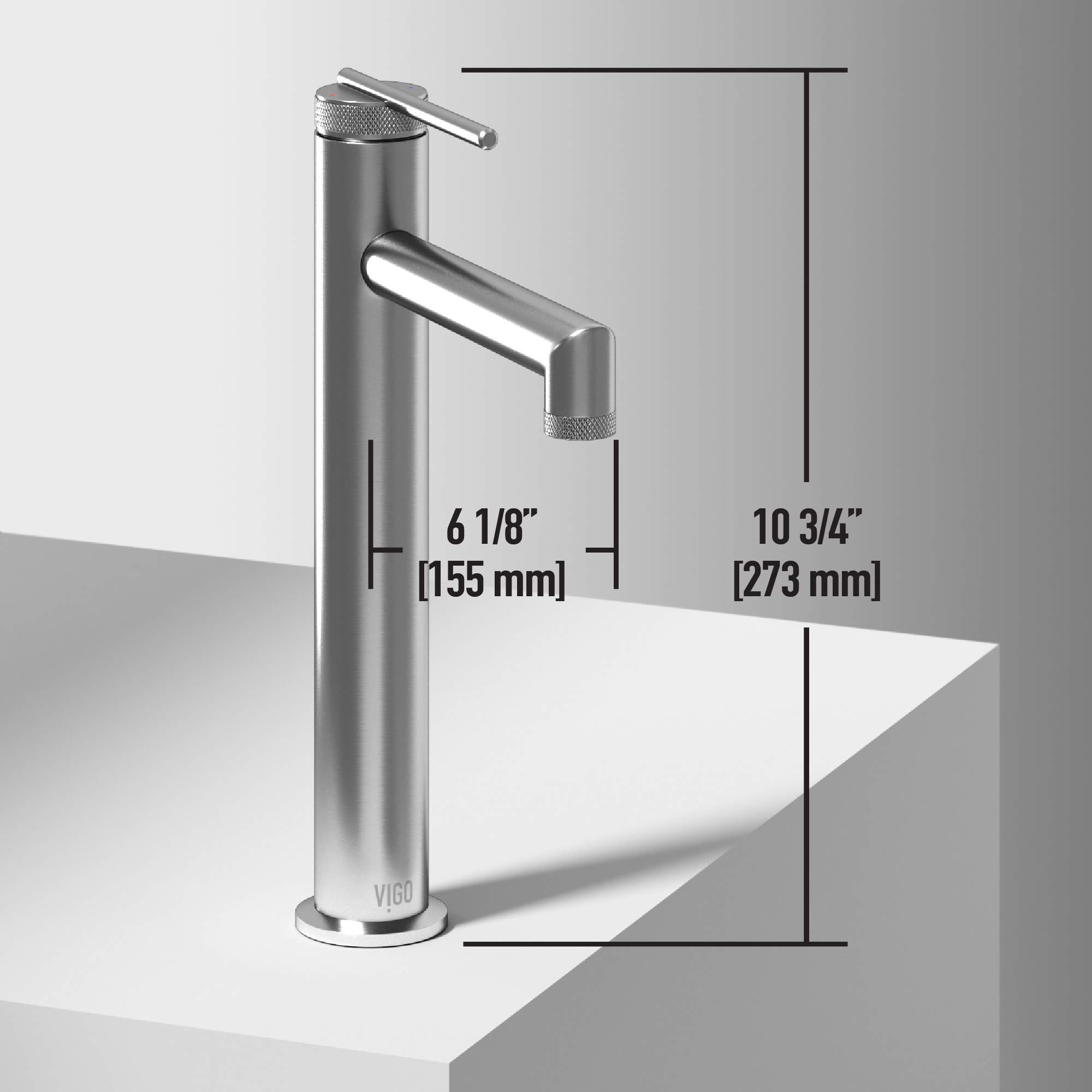 Sterling Vessel Bathroom Faucet with Diamond Knurling in Brushed Nickel
