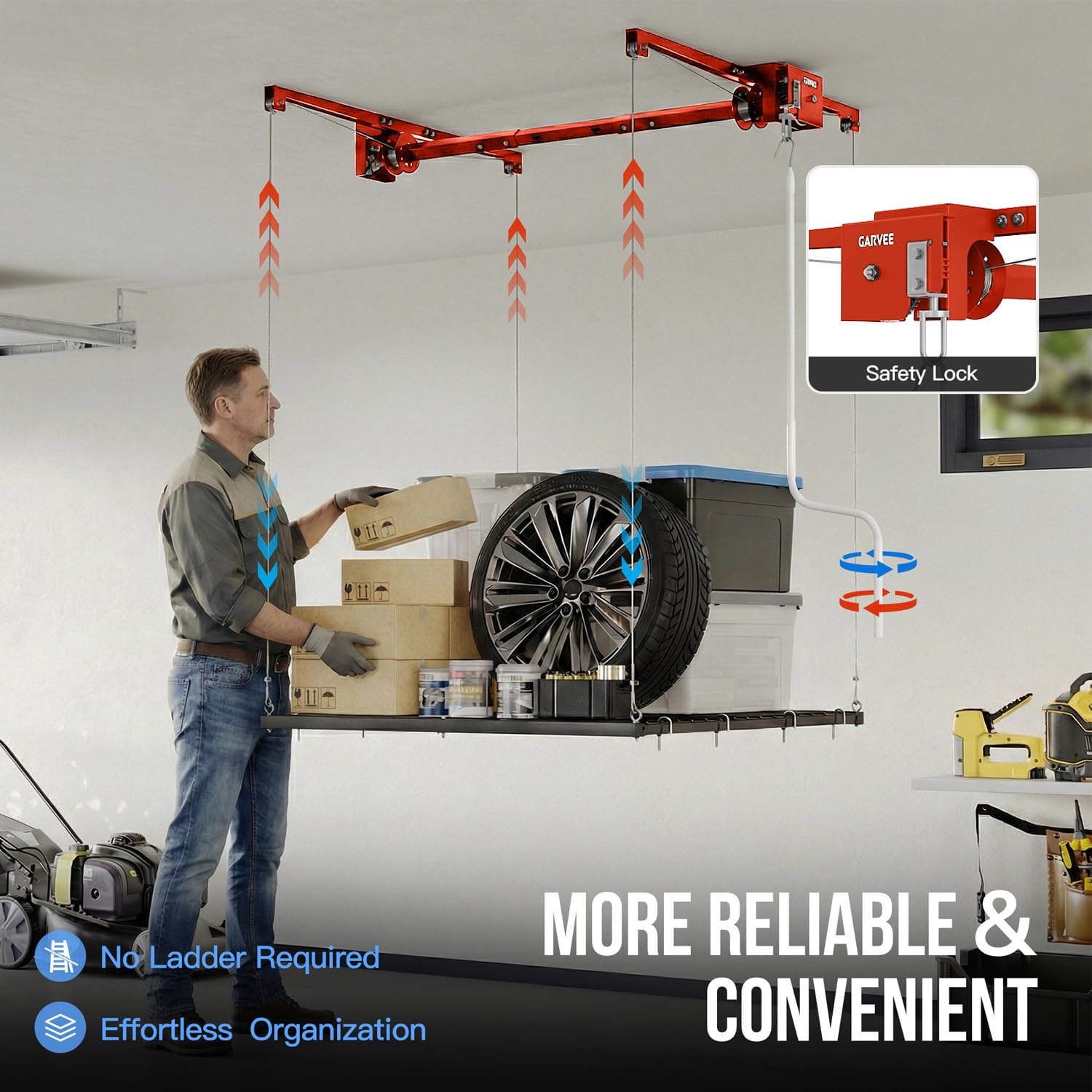 GarveeLife C3H-VZDWCA-EA0AEG Overhead-Garage-Storage - View #3
