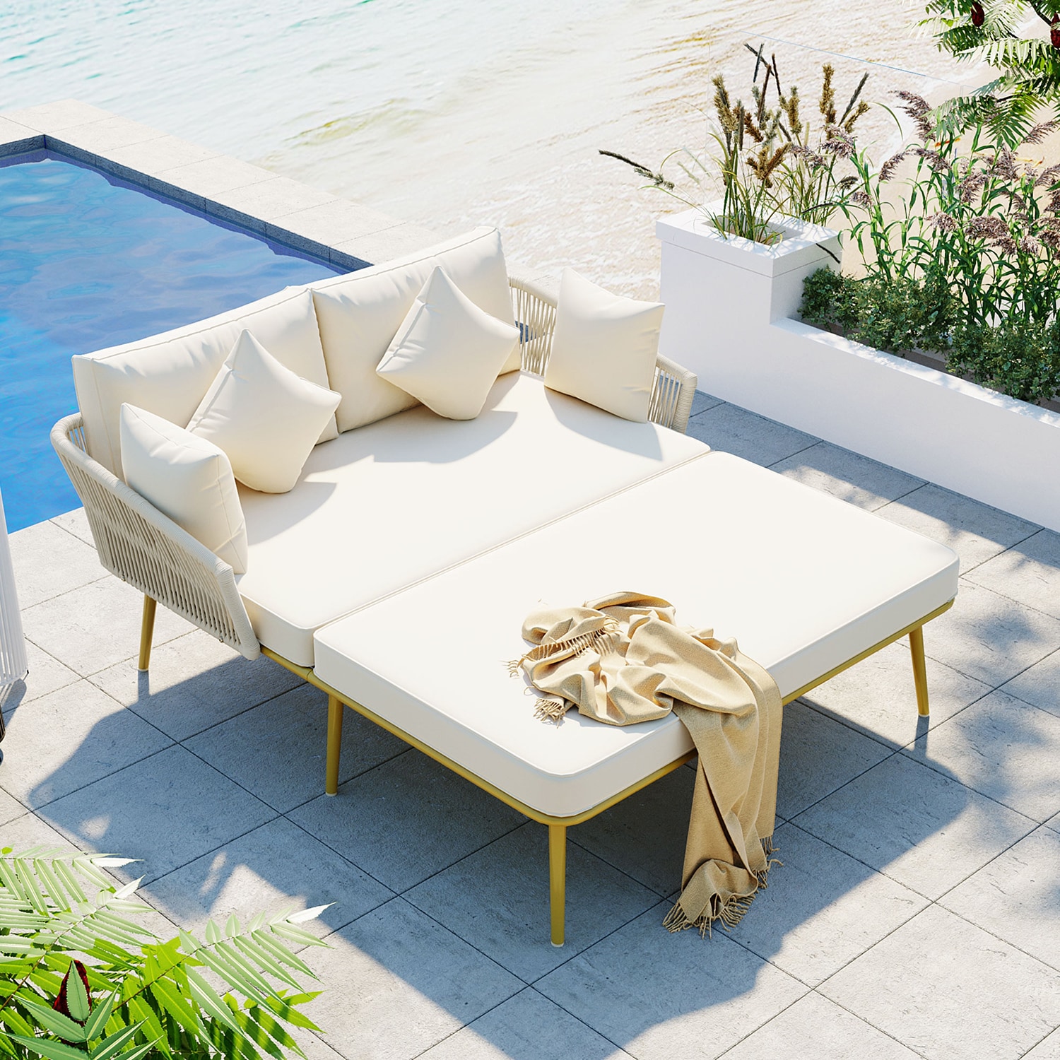 SINOFURN SYA010477BG Patio-Sofas-Daybeds - View #2