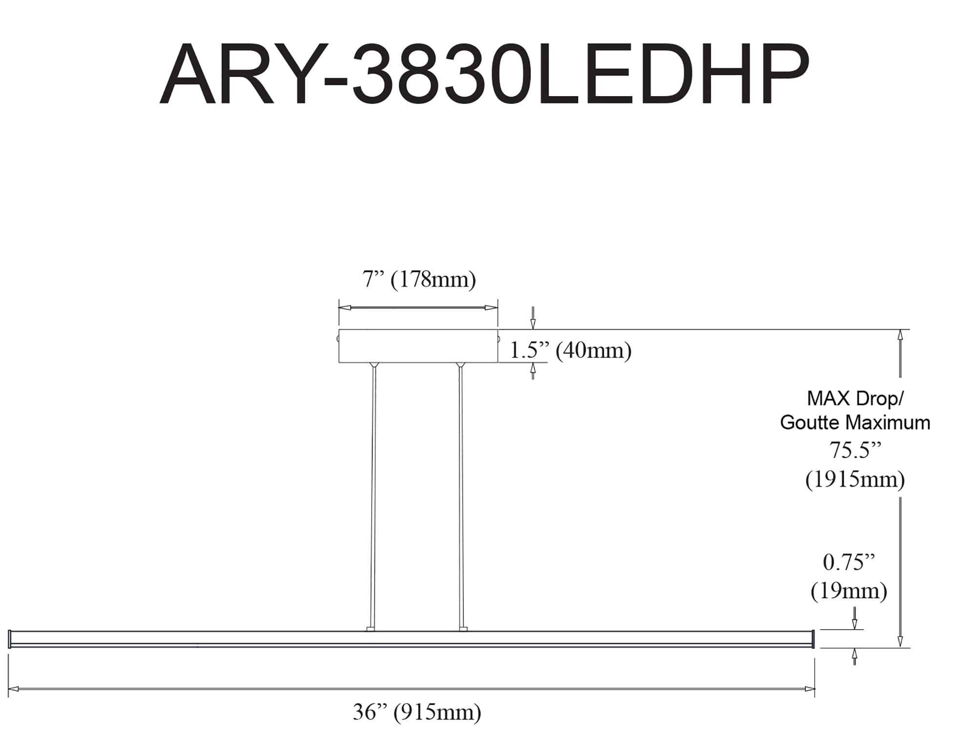 Dainolite ARY-3830LEDHP-AGB Pendant-Lights - View #3