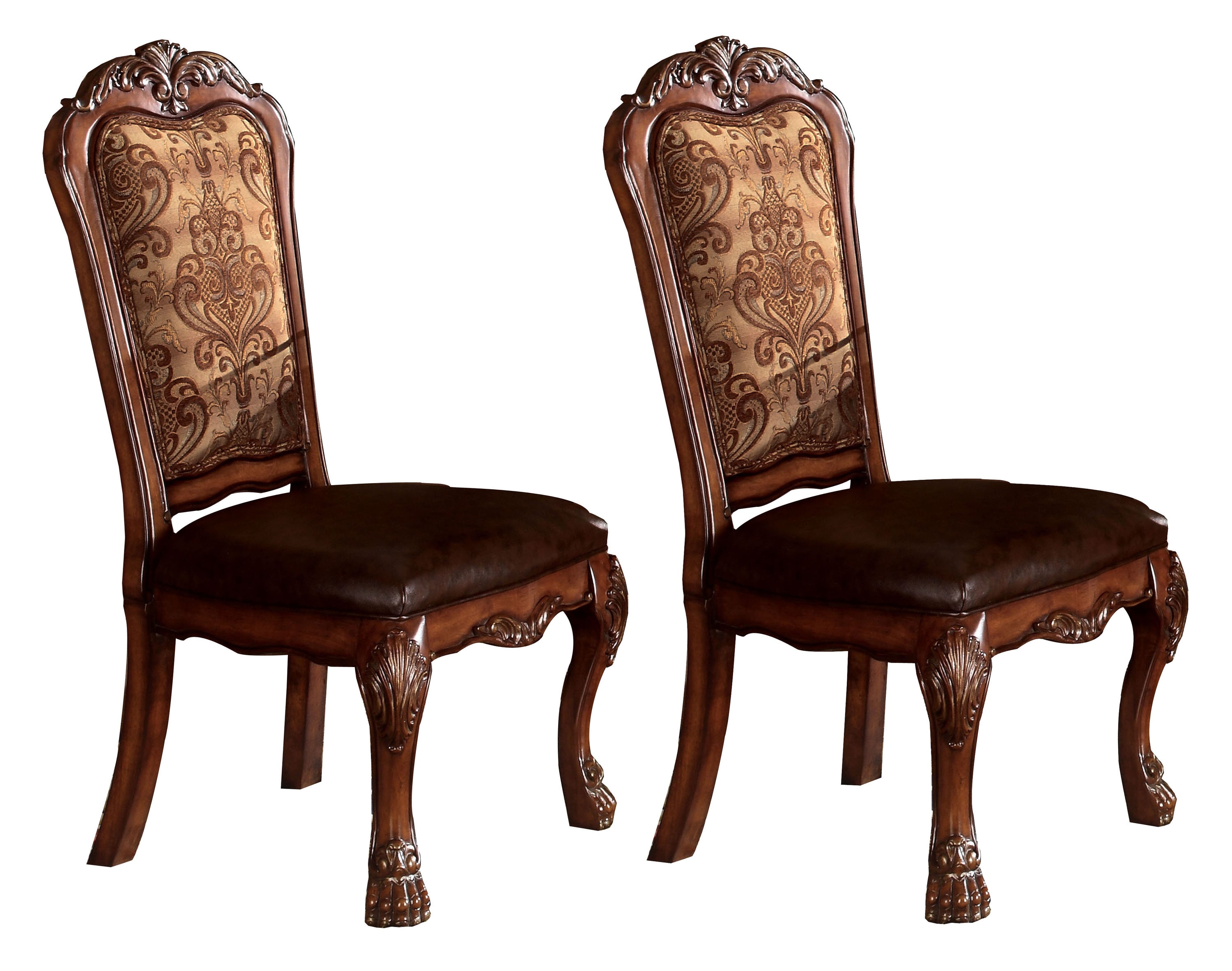 Benzara BM191376 Set of 2 Contemporary/Modern Polyester/Polyester Blend Upholstered Side Chair (Wood Frame)