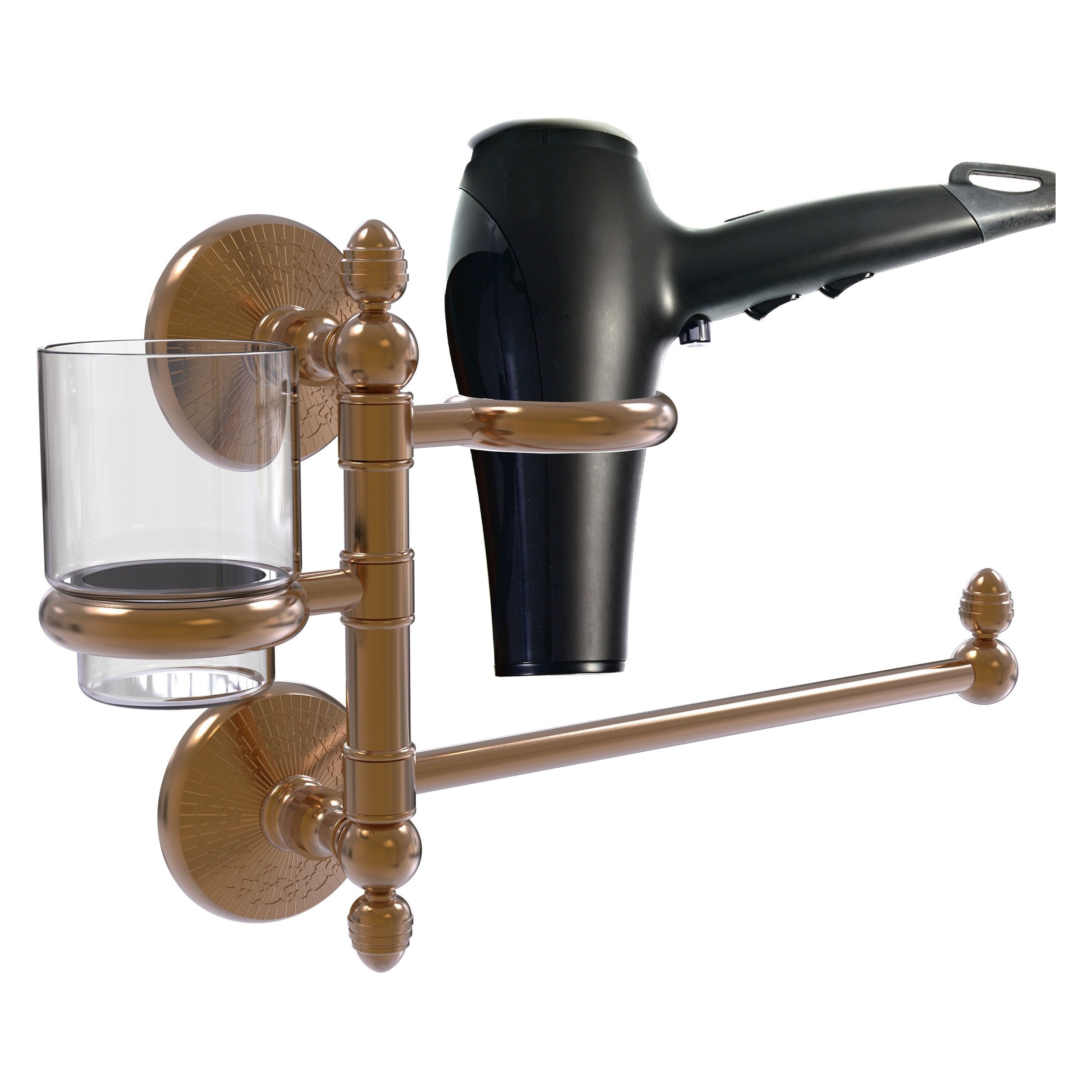 Allied Brass MC-GTBD-1-BBR 2 -Piece Monte Carlo Brushed Bronze Decorative Bathroom Hardware Set Towel Bar, Included