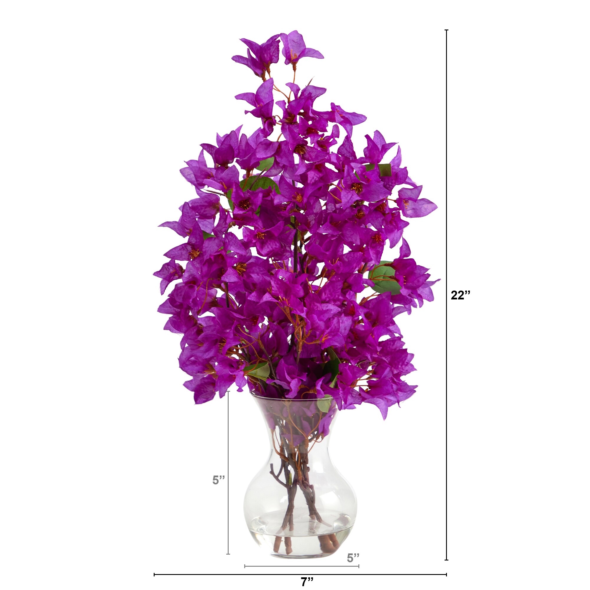 Nearly Natural 22in Purple Indoor Bougainvillea Artificial Flower in