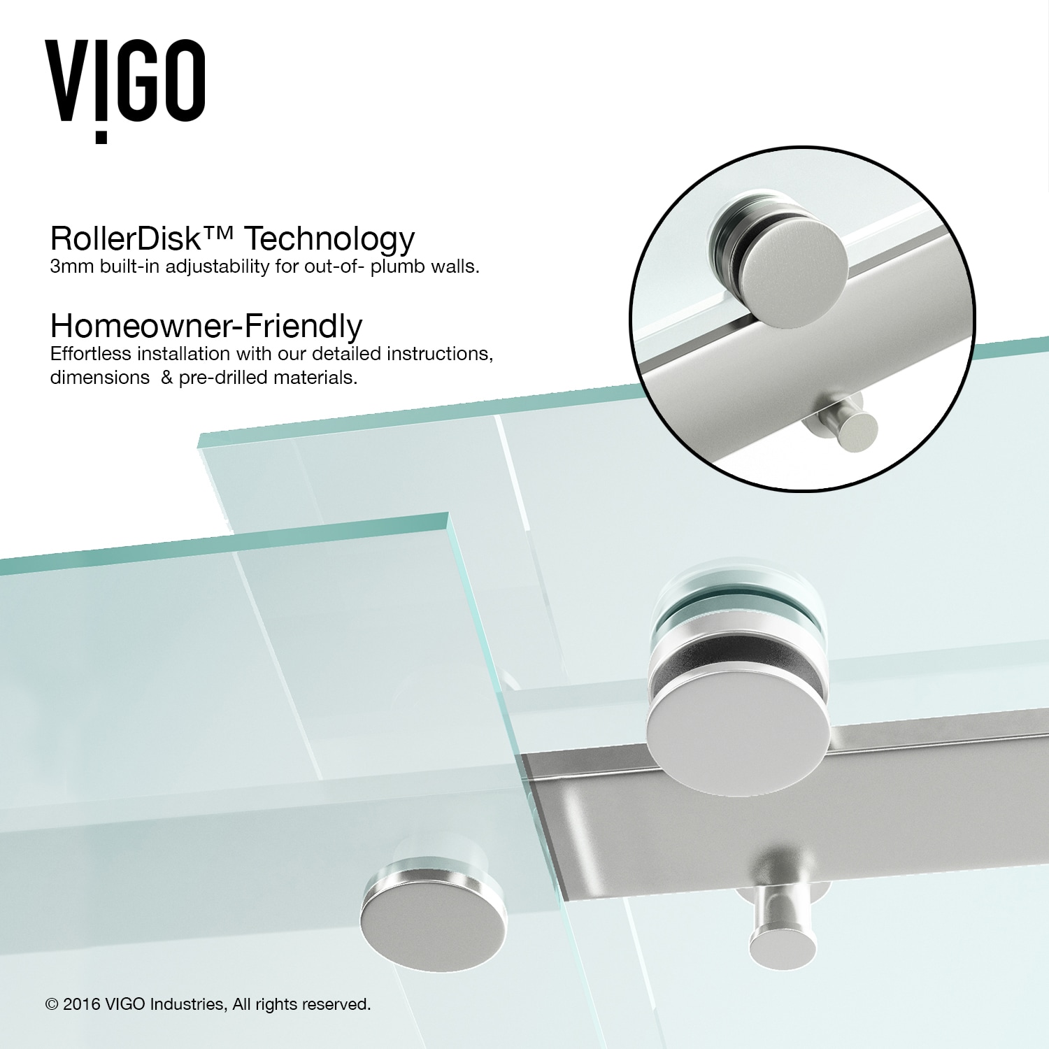 Luca 56-60" Frameless Sliding Shower Door with Clear Glass