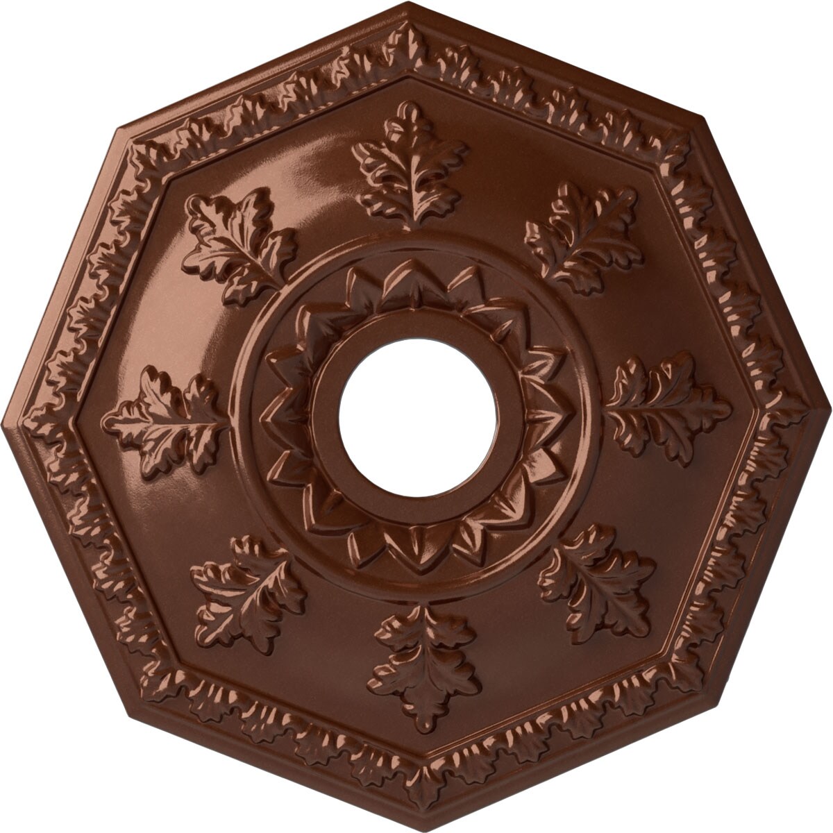 Ekena Millwork CM18NTCPS Nottingham 18-in W x 18-in L Painted Copper Penny Polyurethane Whole Ceiling Medallion