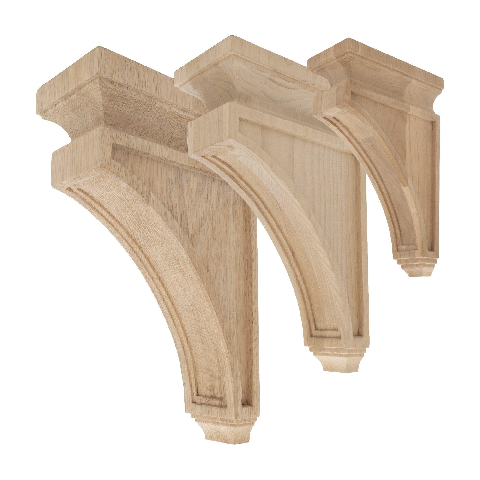Unfinished Alder Wood 8" x 2.5" Decorative Corbel