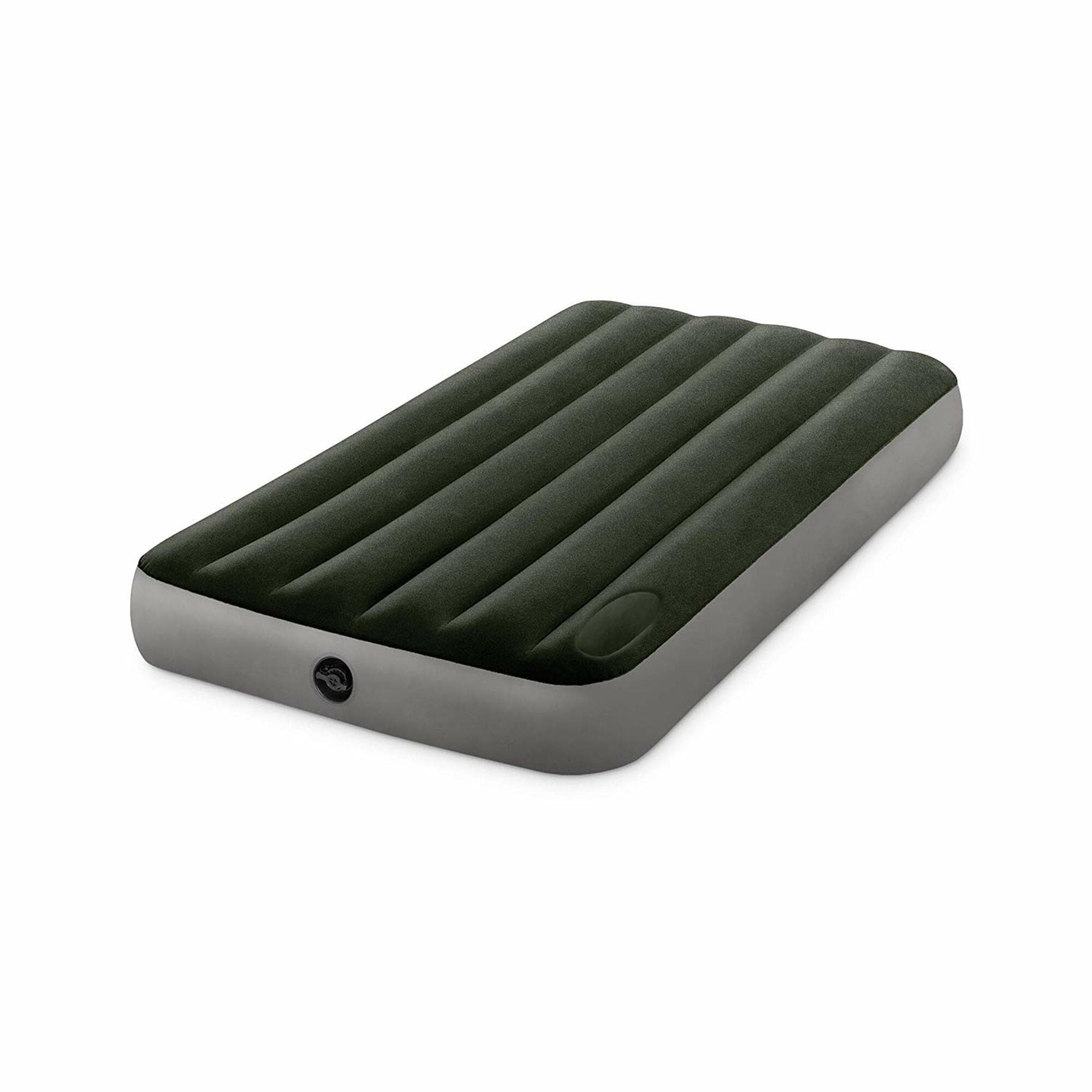 Queen Size Gray Vinyl Air Mattress with Built-In Pump