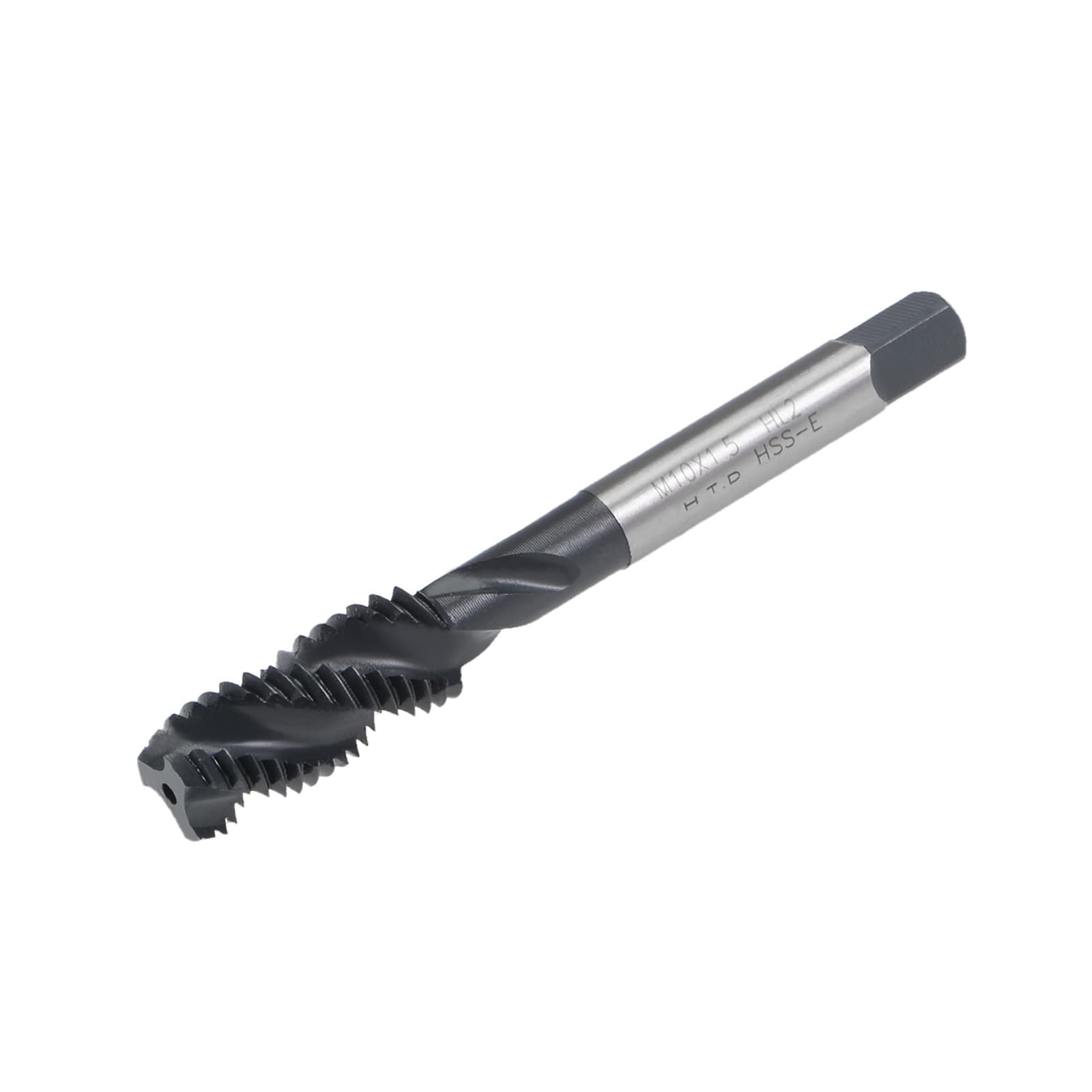 Unique Bargains M10 x 1.5 Spiral Flute Thread Tap Metric Machine Threading Tap HSS Nitriding Coated Round Shank with Square End H2 Tolerance #S26051800UX1682