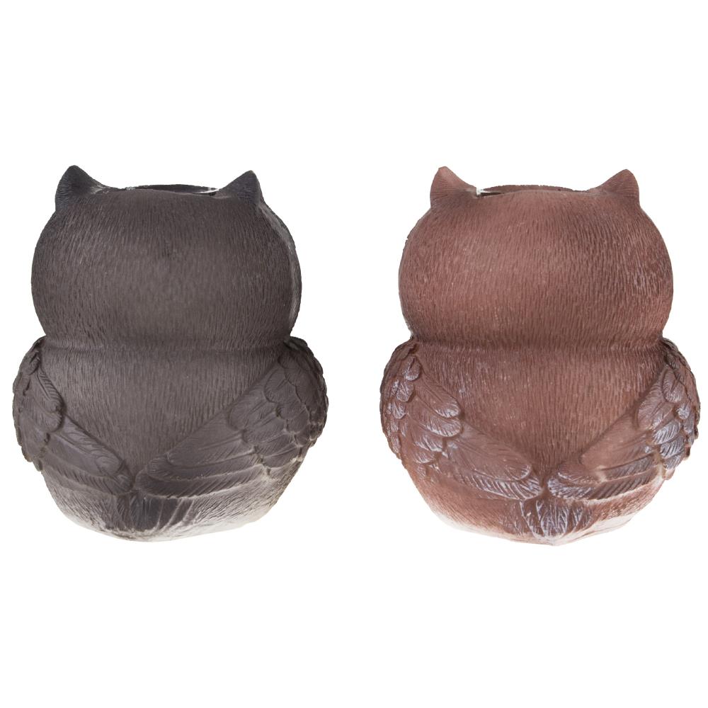 Solar-Powered Polyresin Owl Garden Statues Set of 2