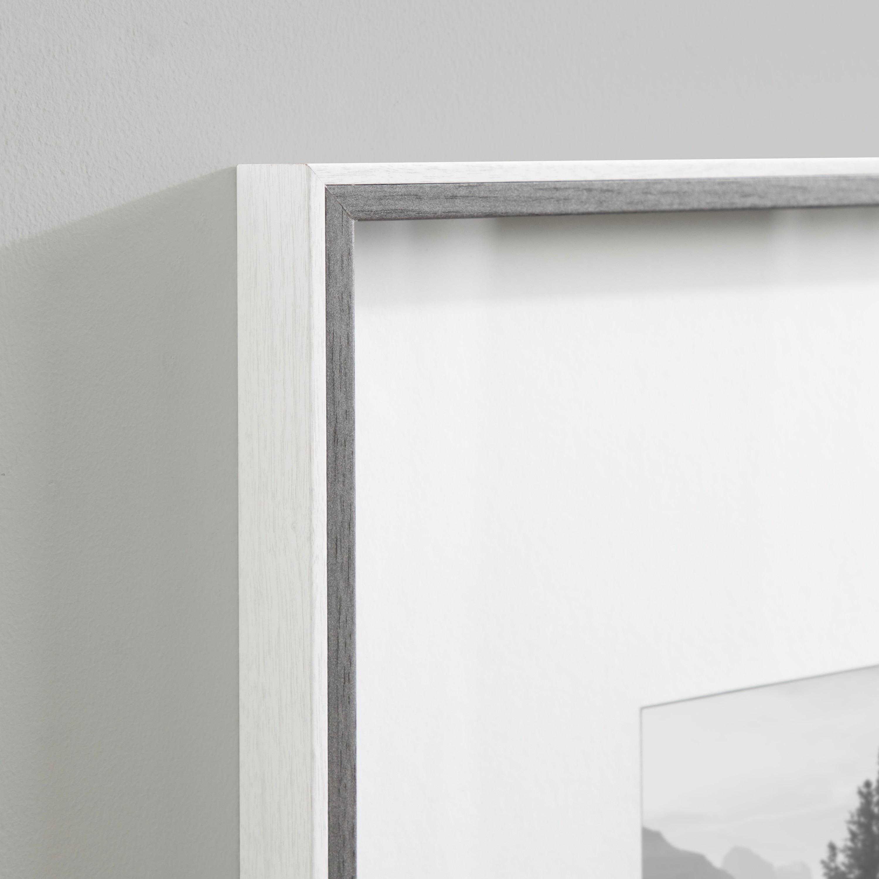 Gray and White Wood 16x20 Matted Photo Frame Set