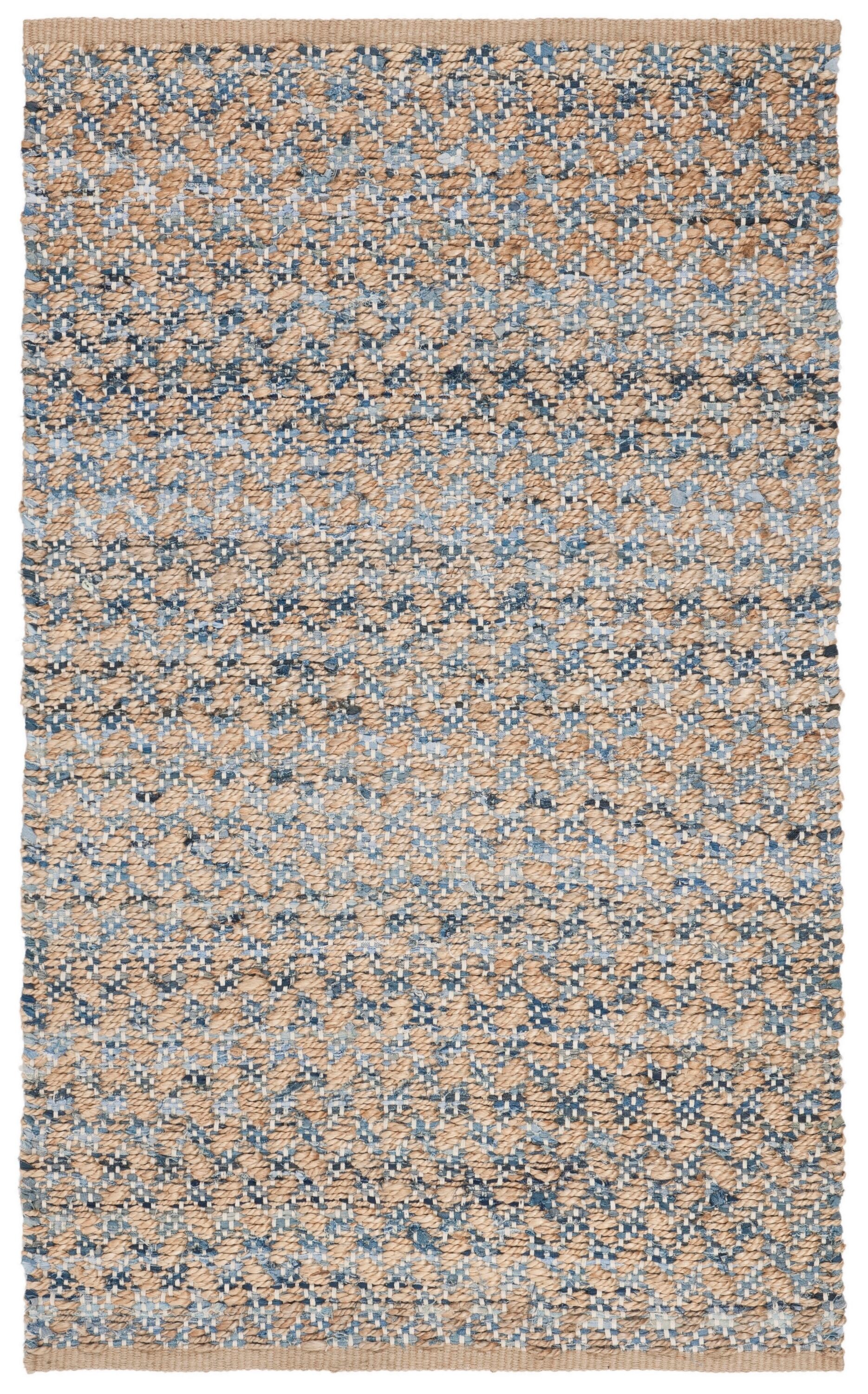 Safavieh CAP305M-3 Cape Cod Fitch 3 x 5 (ft) Jute Blue/Natural Rectangular Indoor Abstract Coastal Throw rug