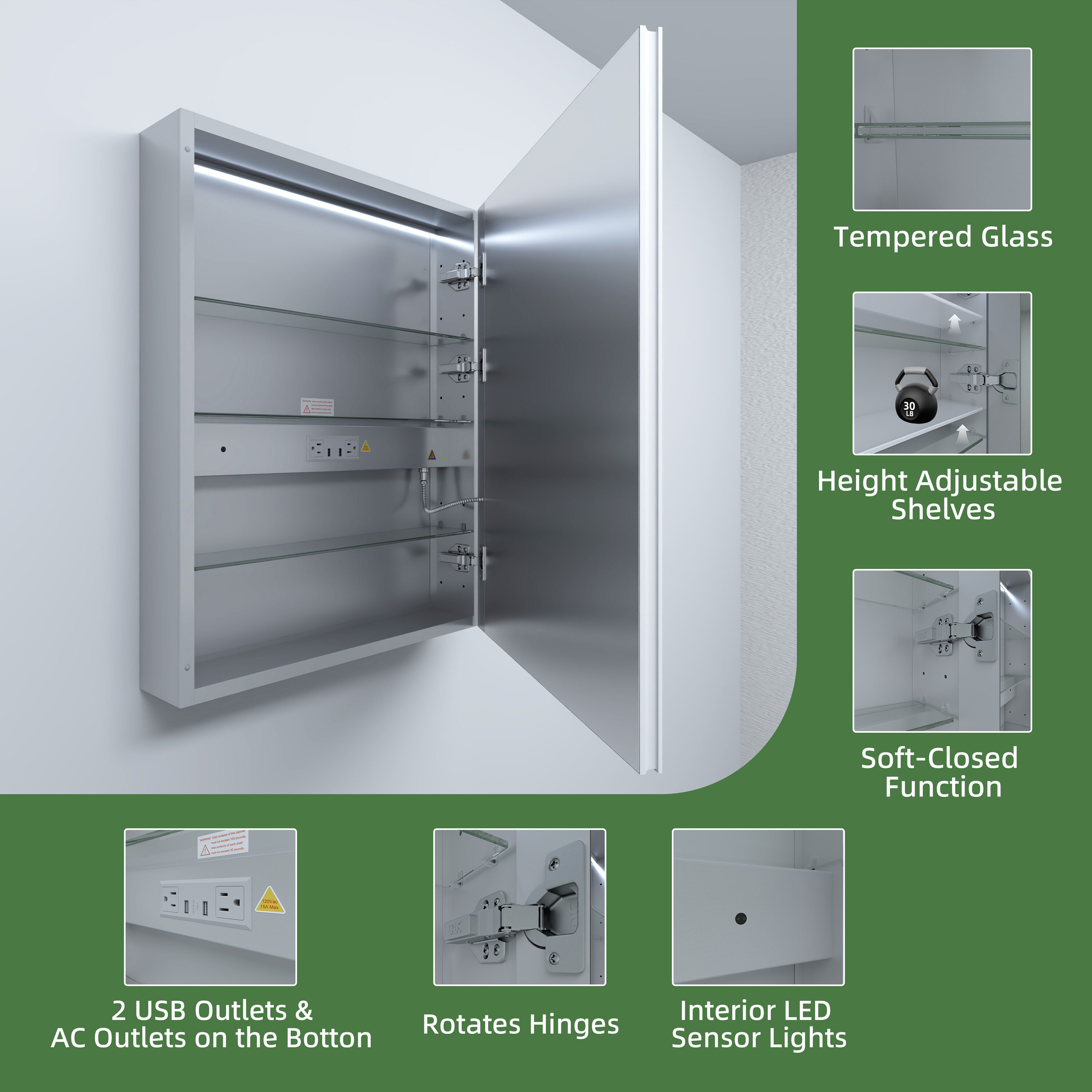 Royal Guard LMC2430-6R Bathroom-Medicine-Cabinets - View #6
