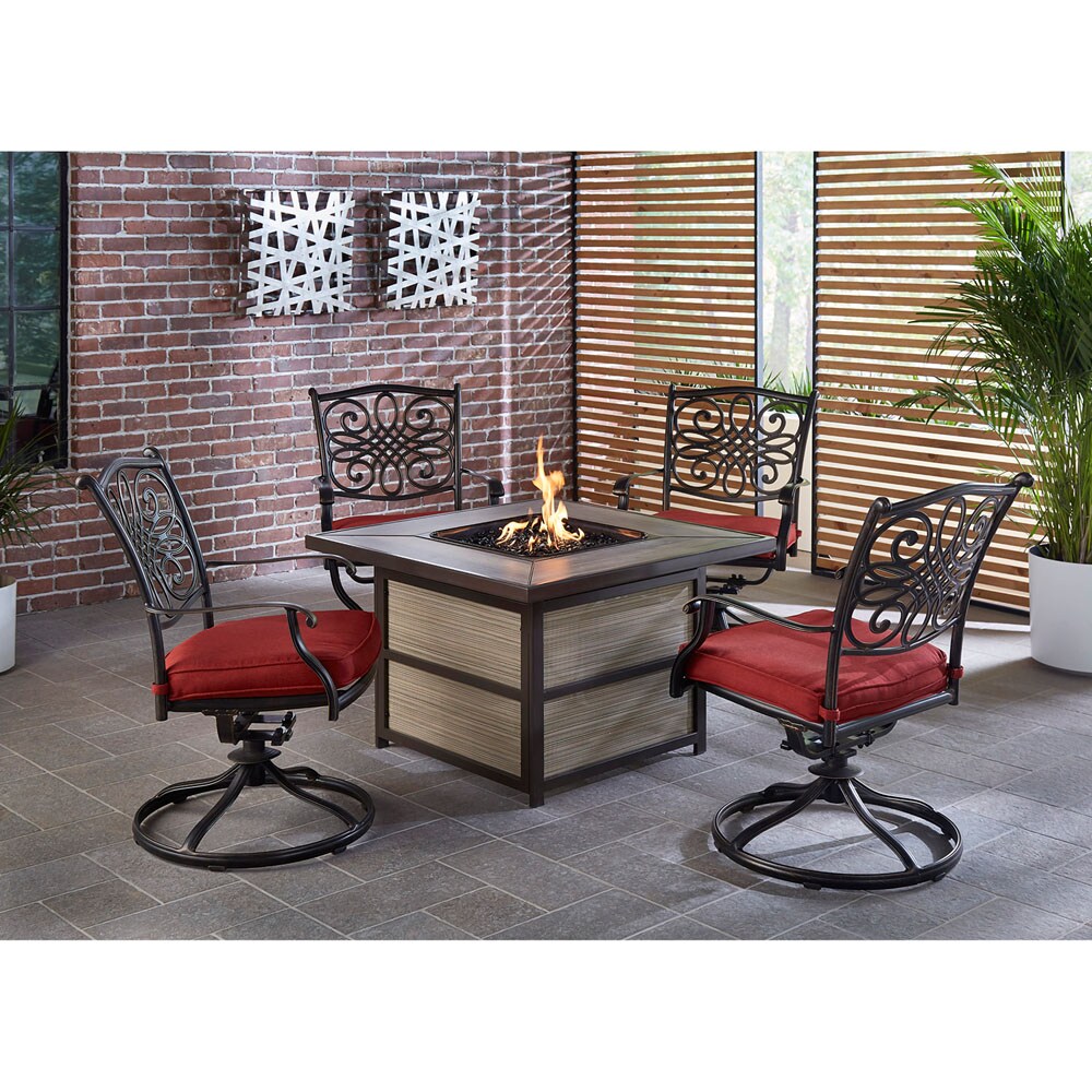 Hanover TRAD5PCSQSW4FP-RED Patio-Conversation-Sets - View #14