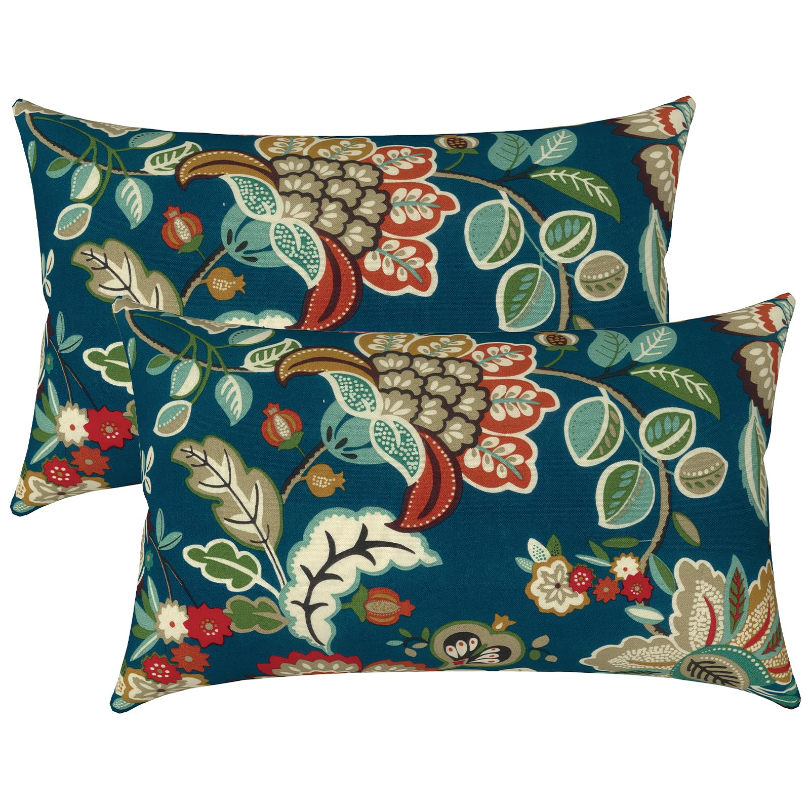Afoxsos -  Set of 2 Patio Lumbar Pillows 12 x 20 Inch Fade Resistant Outdoor Decorative Cushions ...