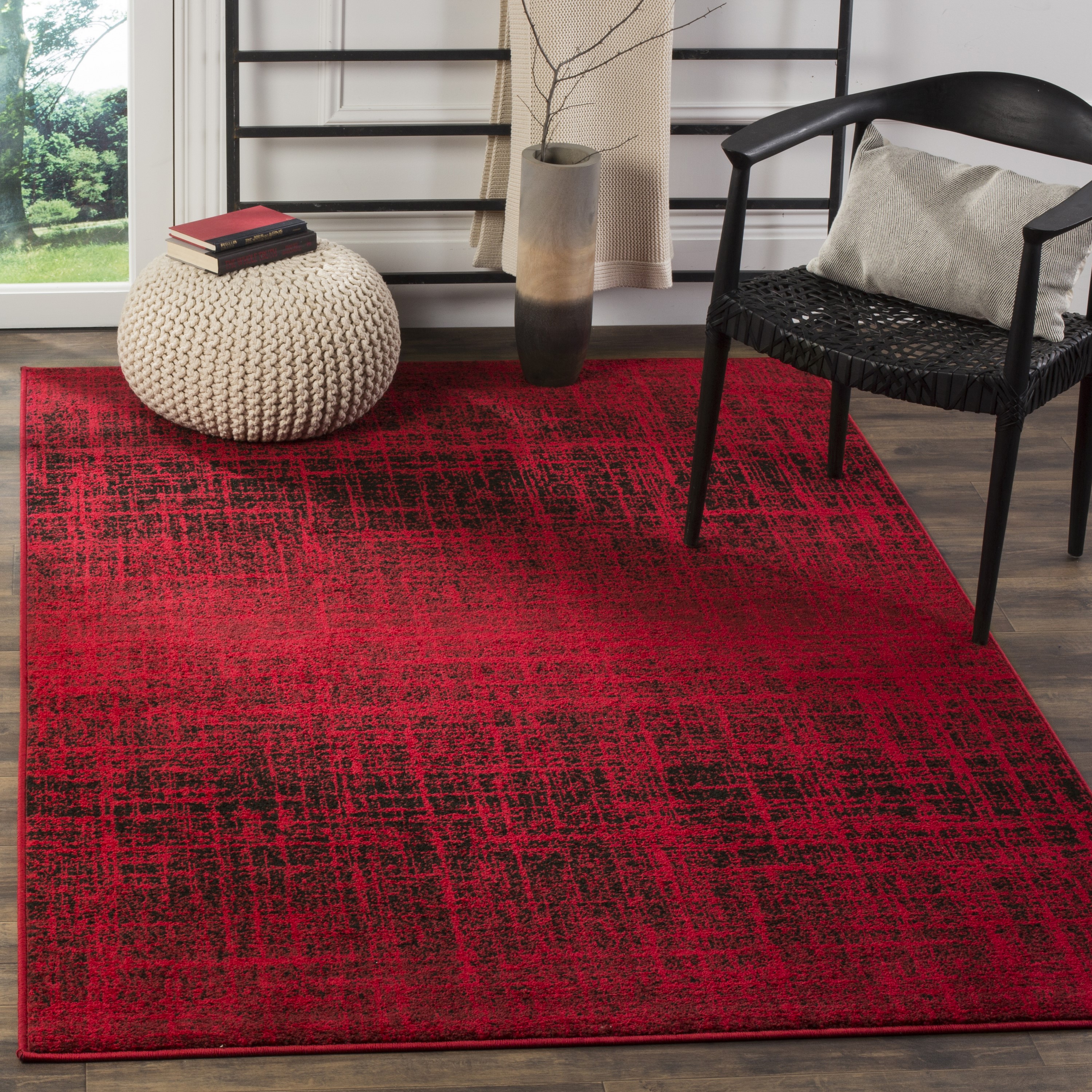 Safavieh Adirondack Lorenzo 5 X 8 Red/Black Indoor Distressed