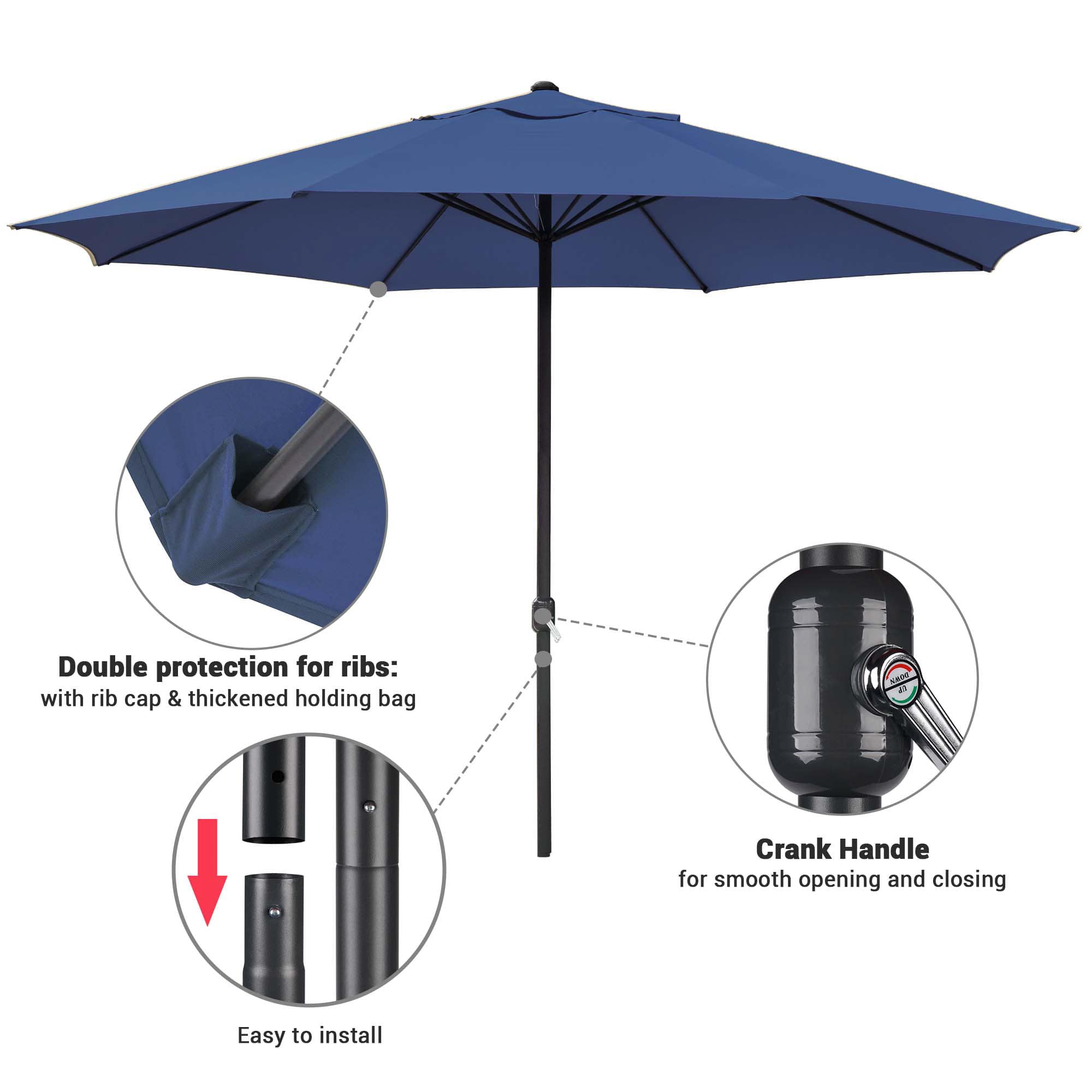 Yescom 07UMB016-13S-NAVY-LO Umbrellas-2 - View #4