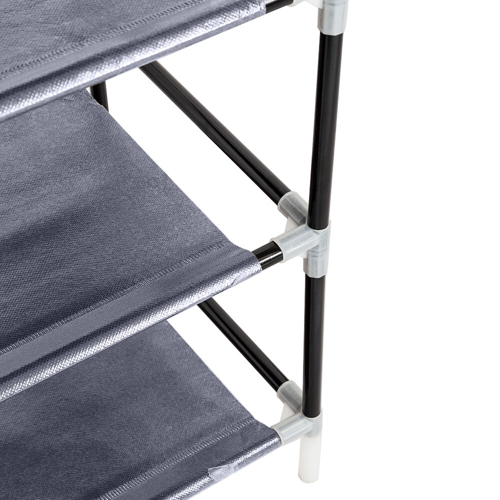 45.28 H 36-Pair 1-Tier Gray Fabric Shoe Rack