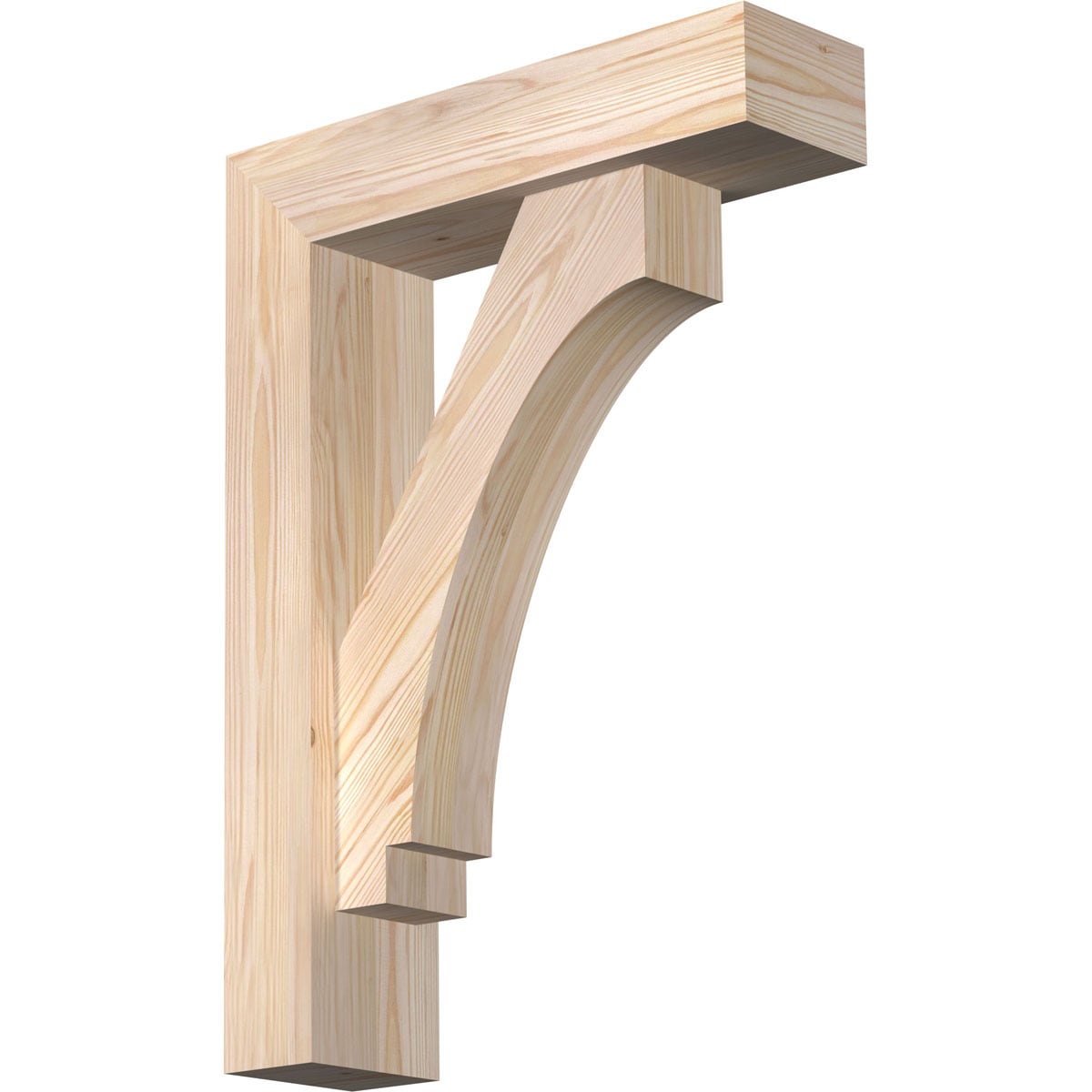 Ekena Millwork 1462939 Imperial Block Smooth Bracket with Offset Brace 5-1/2-in x 20-in x 28-in Douglas fir Brown Wood Standard bracket