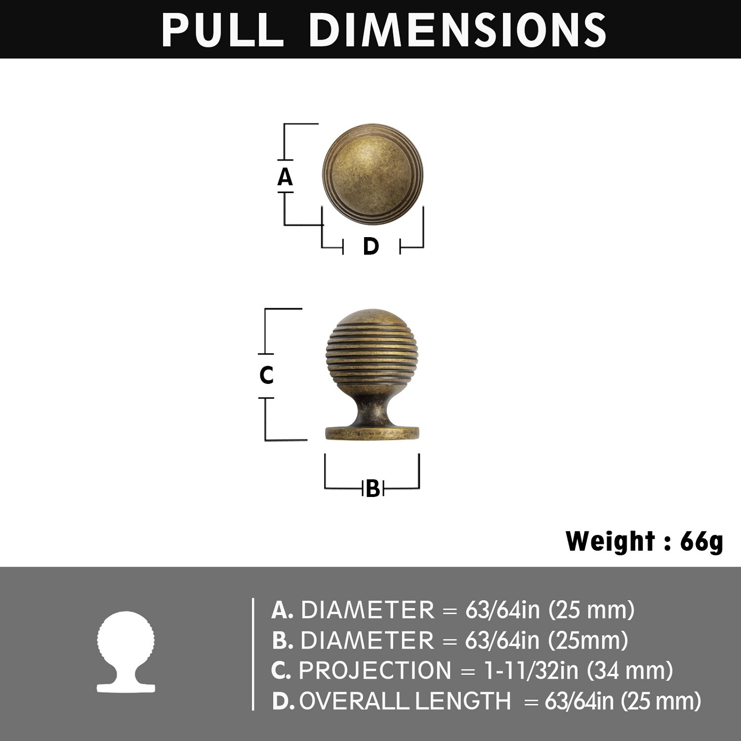Miaokesen 9612GT-DK Cabinet-Knobs - View #2