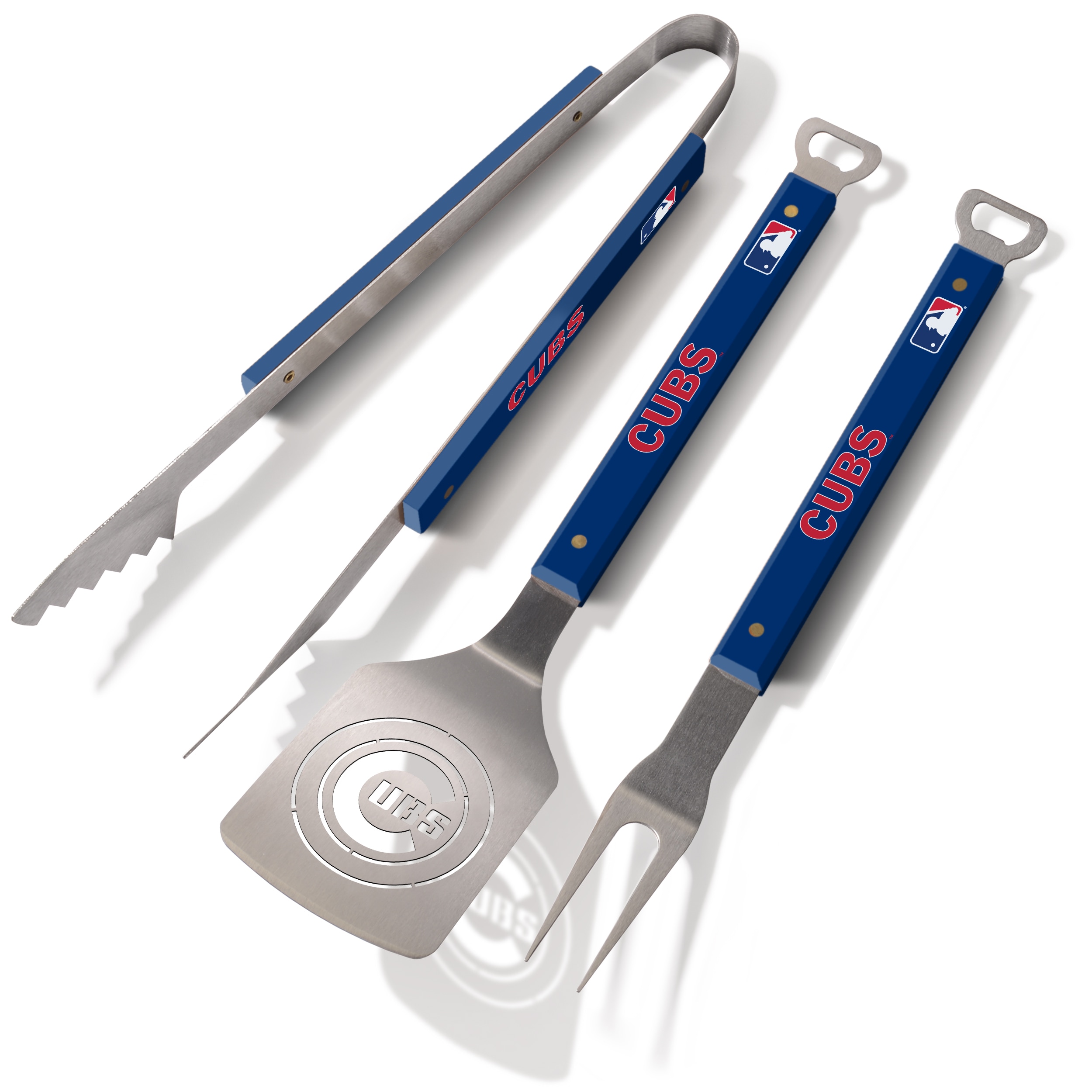 Sportula 5020377 Chicago Cubs Spirit Series 3-Piece BBQ Set 3 -Piece Stainless steel Tool set