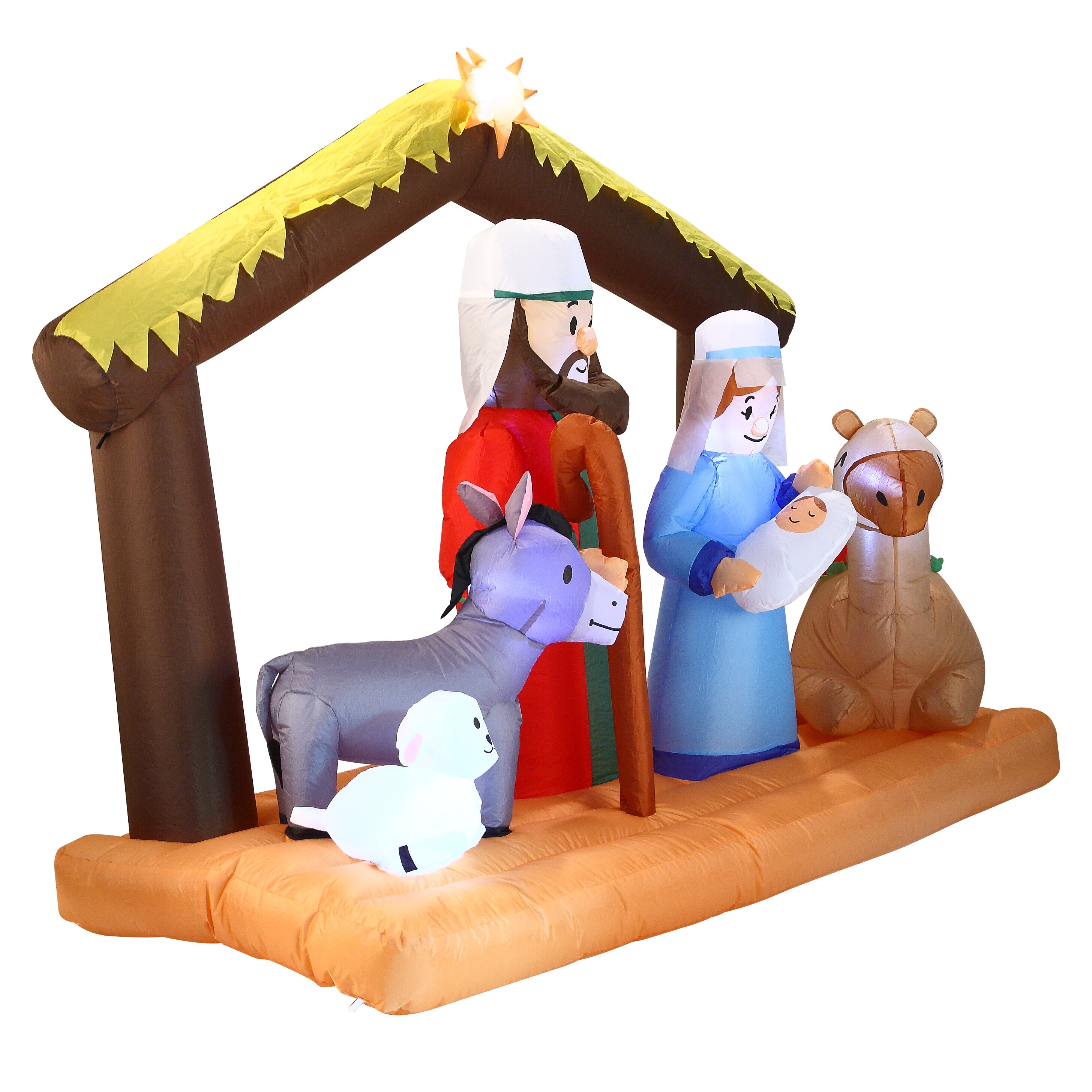 Joiedomi 4-ft Lighted Nativity Christmas Inflatable at Lowes.com