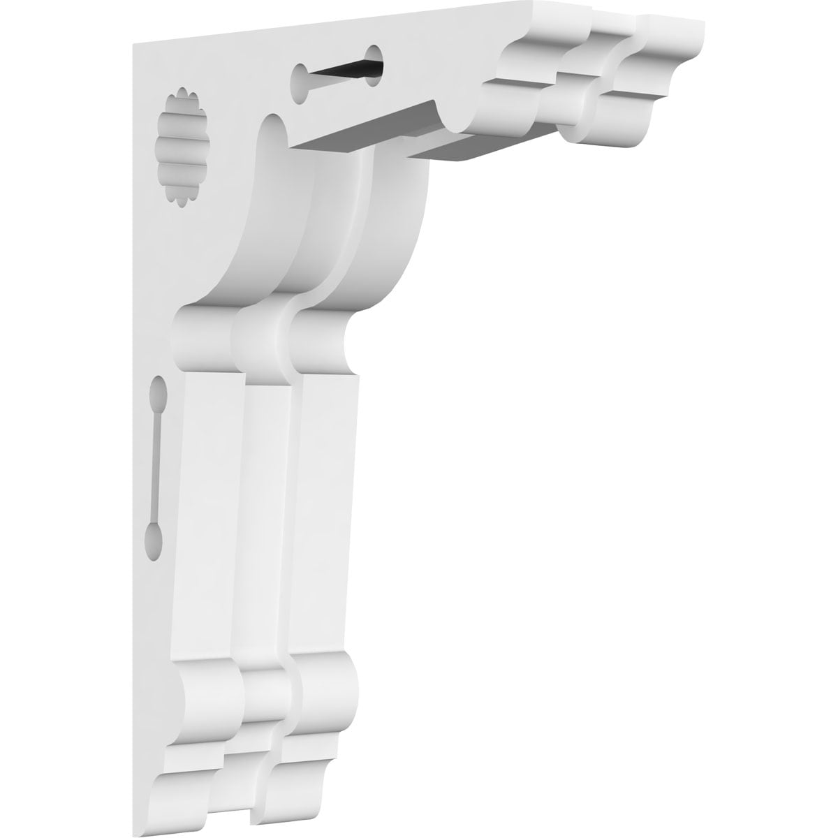 Ekena Millwork CORP01X04X06CE 1.875-in x 4-in x 6-in Cena Unfinished White PVC Paintable Corbel