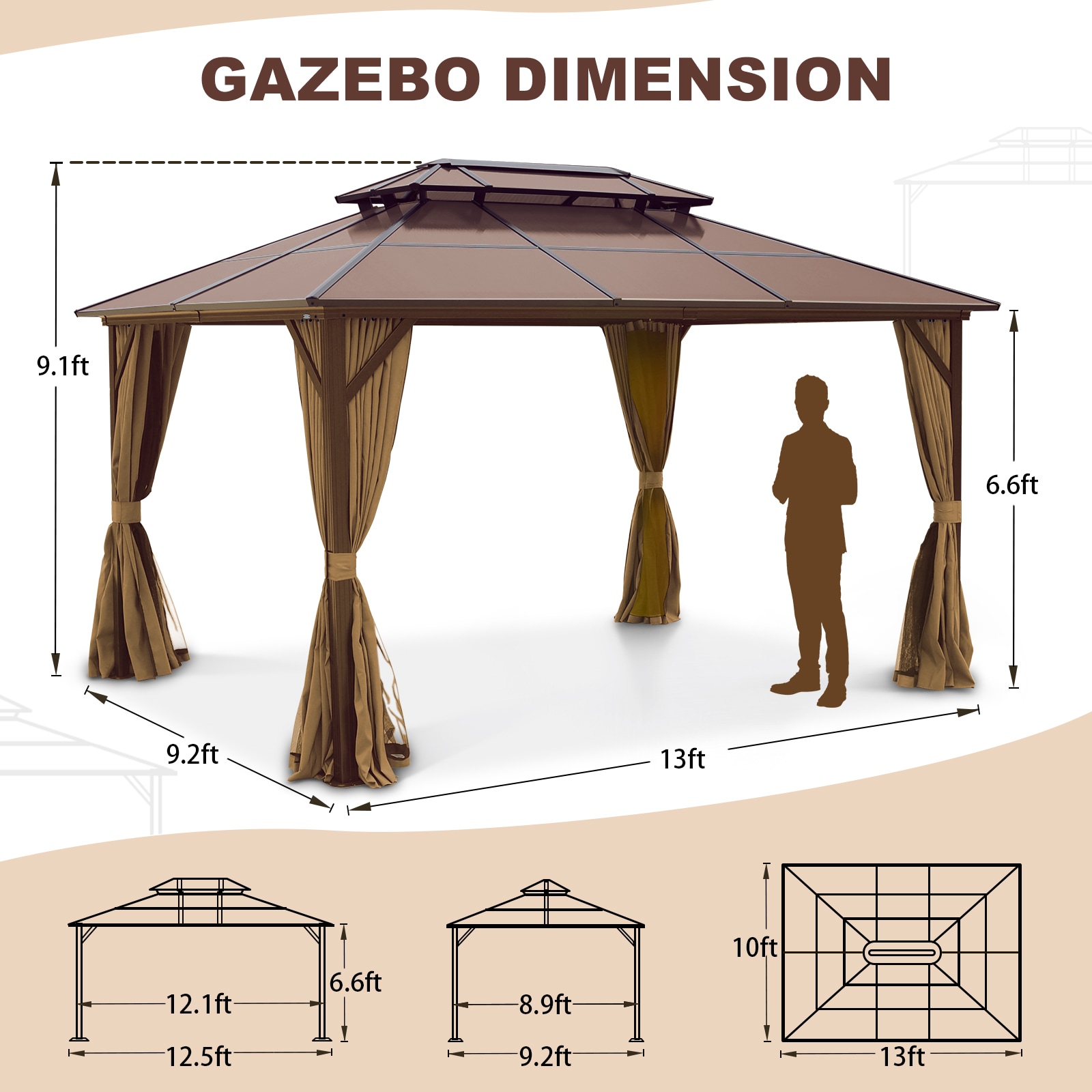 Kahomvis ZHIJIE-QP109-002 Wood-Resin-Gazebos - View #3