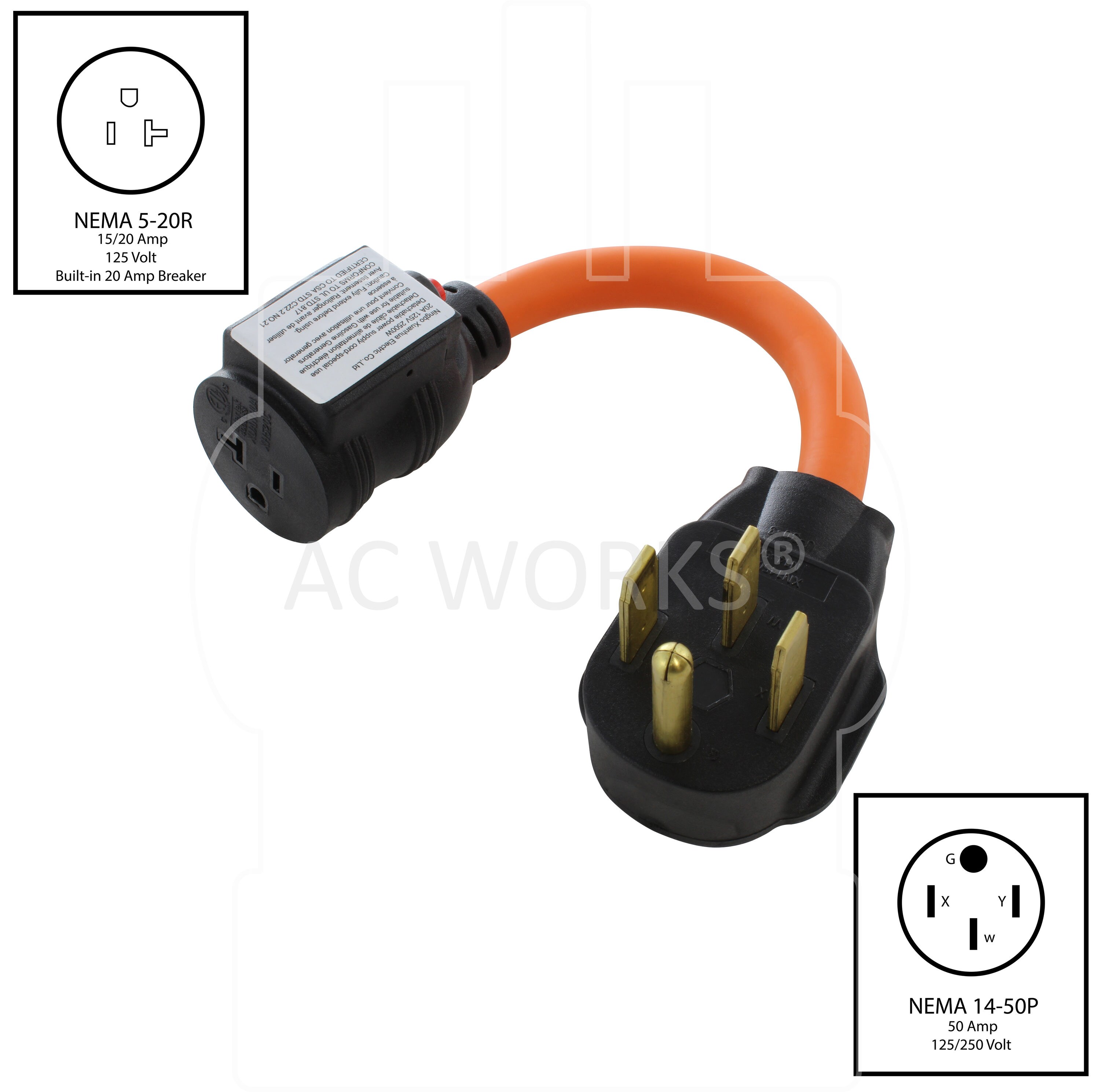 AC WORKS S1450CB520 Power-Outlet-Taps - View #2