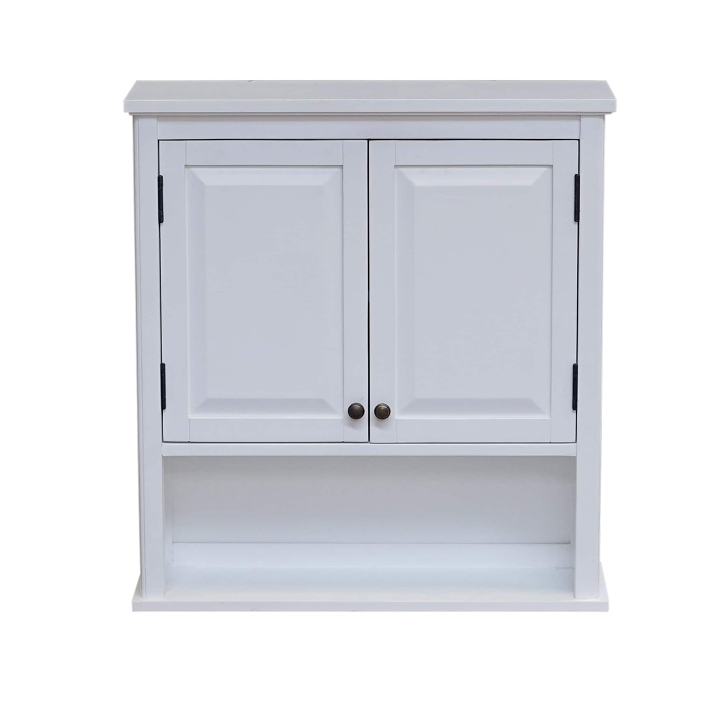 Alaterre Furniture 27-in x 29-in x 9-in White Wood Wall-mount Linen ...