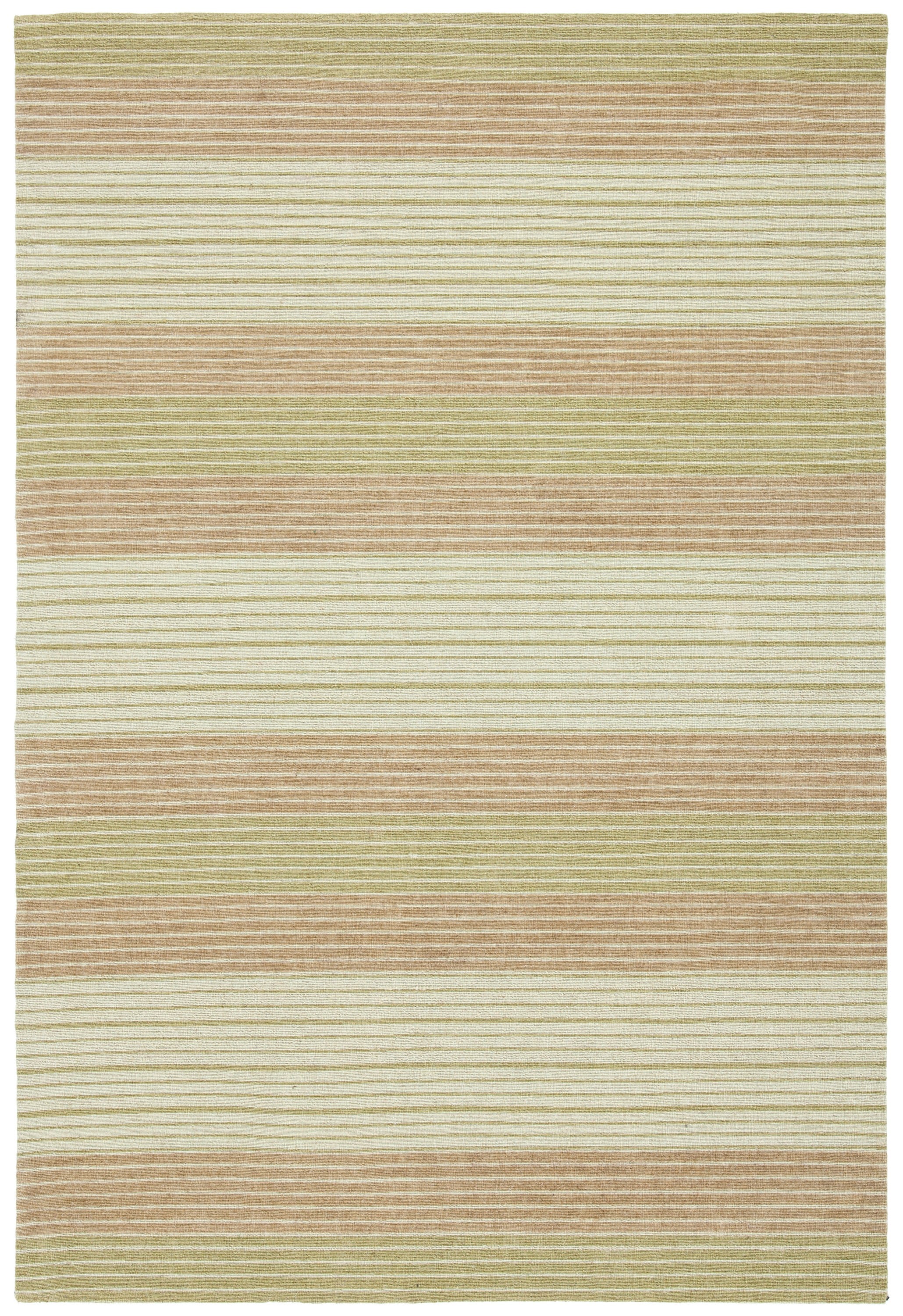 Green Flat Woven Wool 4' x 6' Handmade Reversible Rug