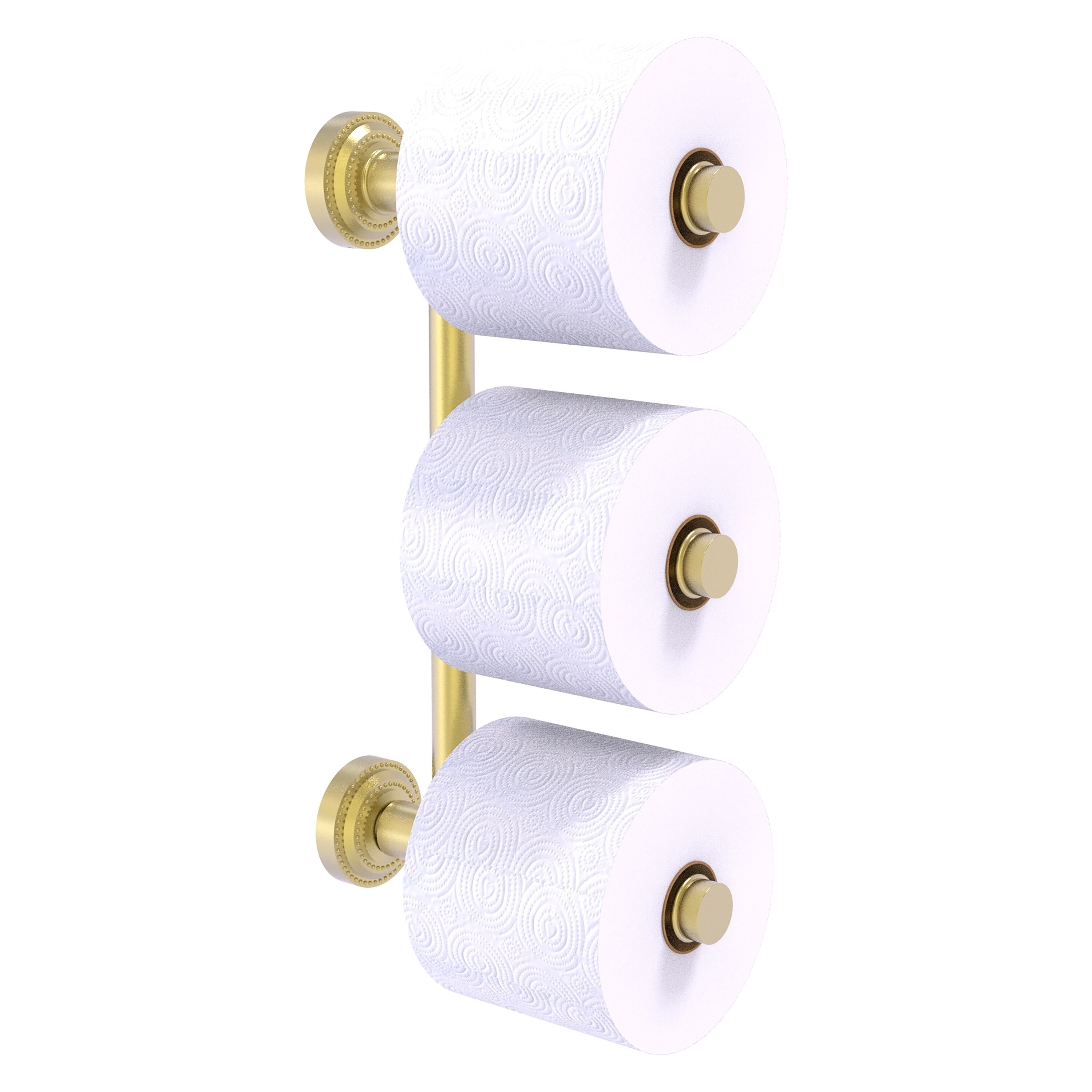 Allied Brass DT-24-3-SBR Dottingham Satin Brass Wall mount Double post Toilet Paper Holder 3 -Rolls