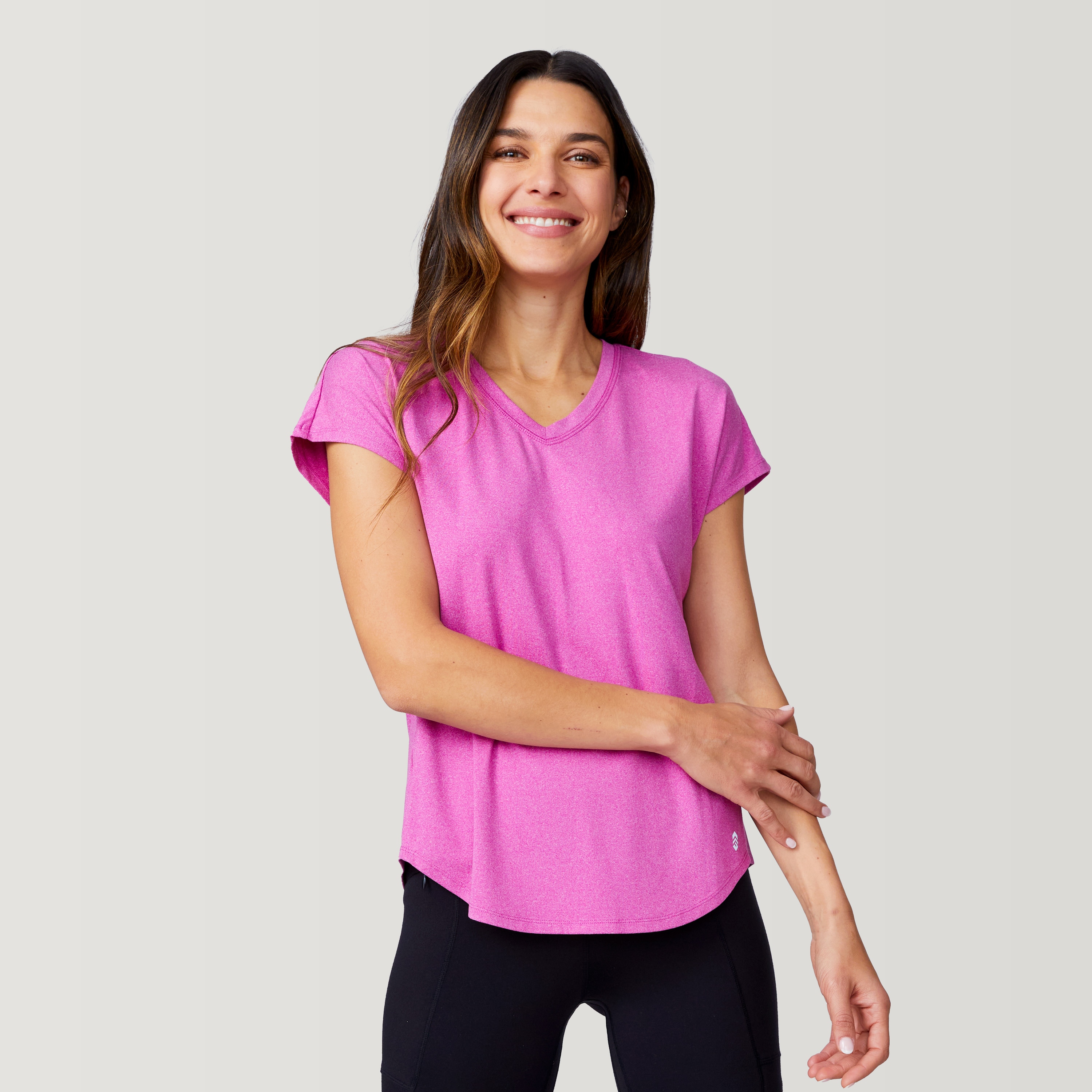 Free Country Women's Pink Knit Short sleeve Solid T-shirt ( 2XL ) #7ILAS5830-AZALEA-XXL