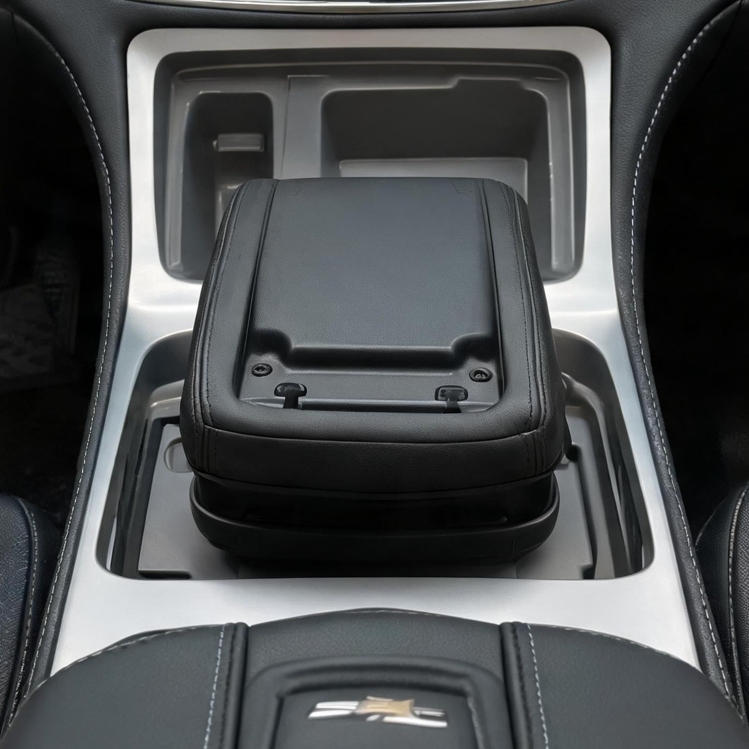Watnature Buick Enclave 3.6L V6 2008-2017 Fitment Center Console combining Black Plastic and Leather GMC Acadia Buick Enclave