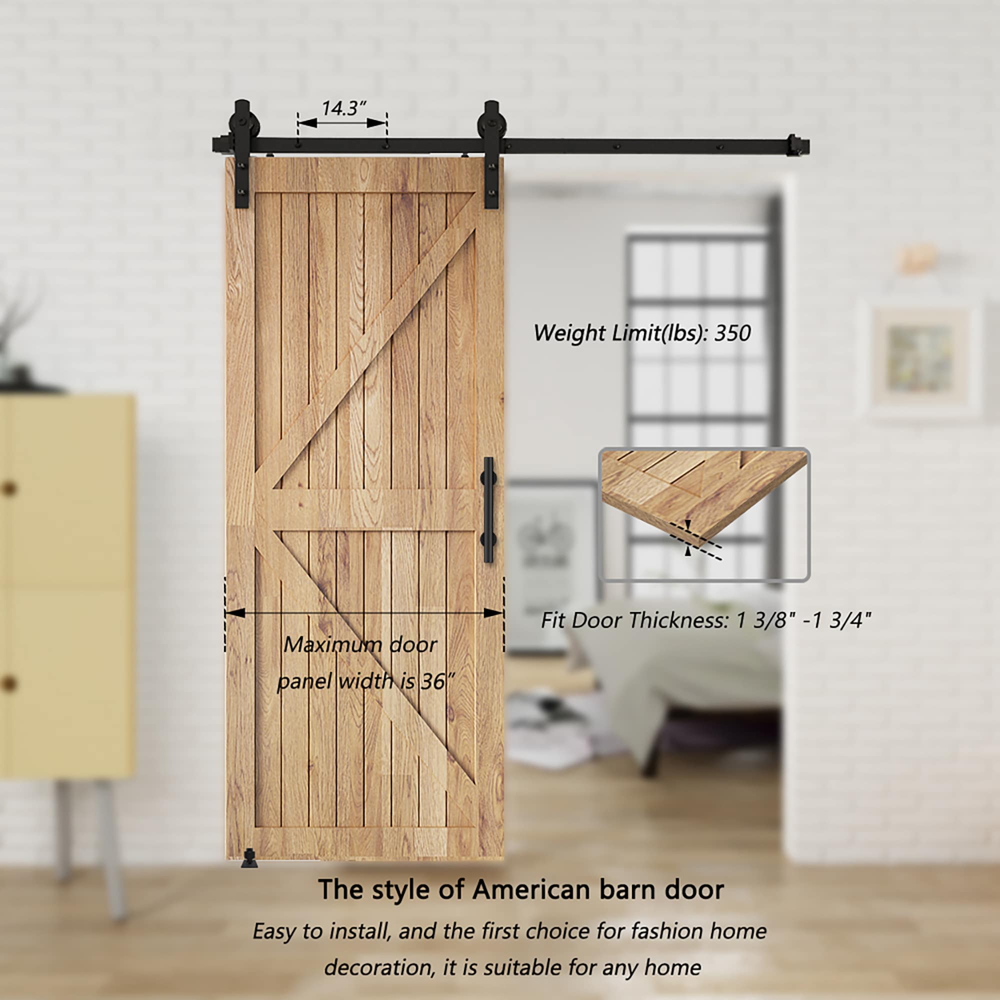 Clihome X0029GD10P-LTC Barn-Door-Roller-Kits - View #7