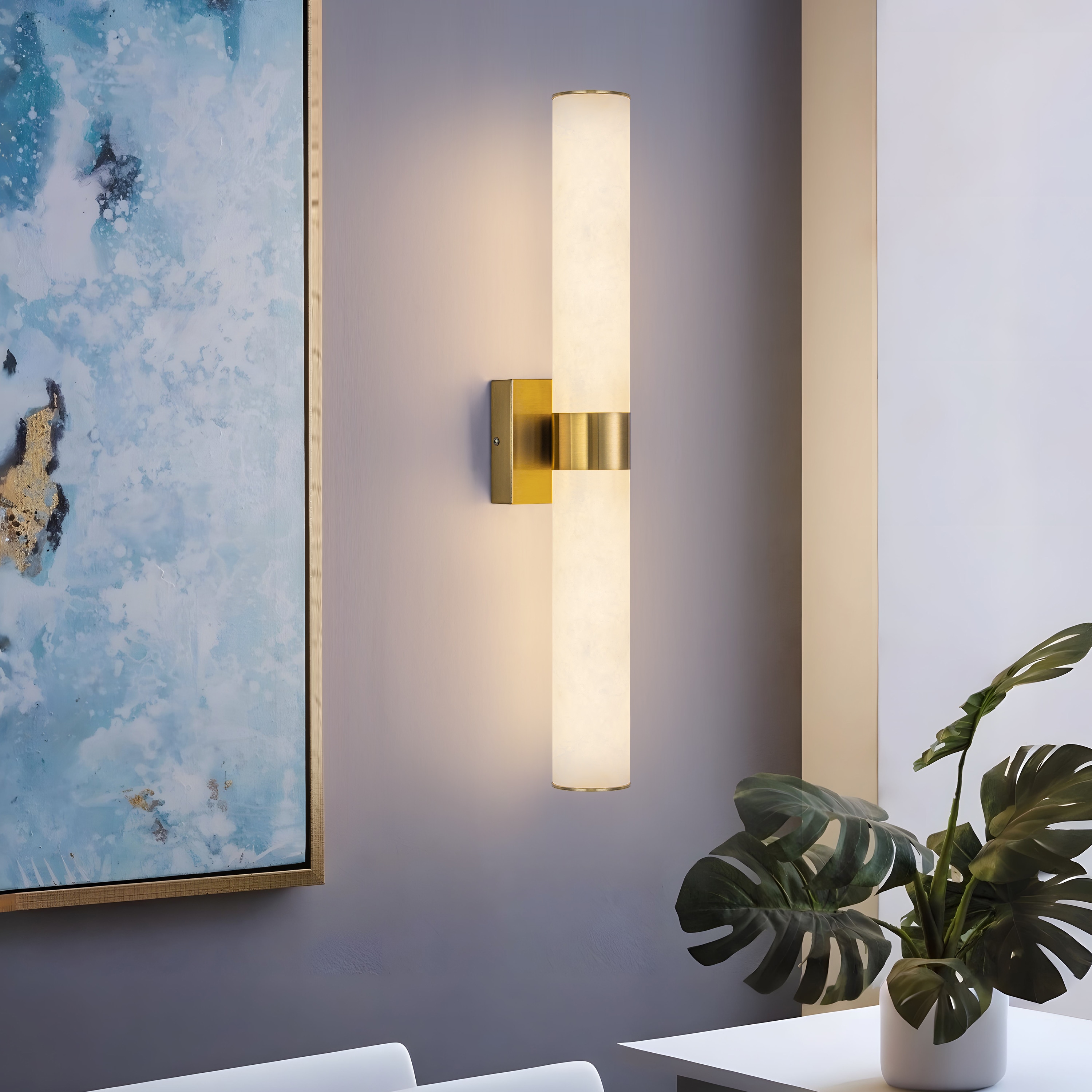 GoYeel 4.7-in W 1 -Light Gold Vintage Integrated LED Wall Sconce