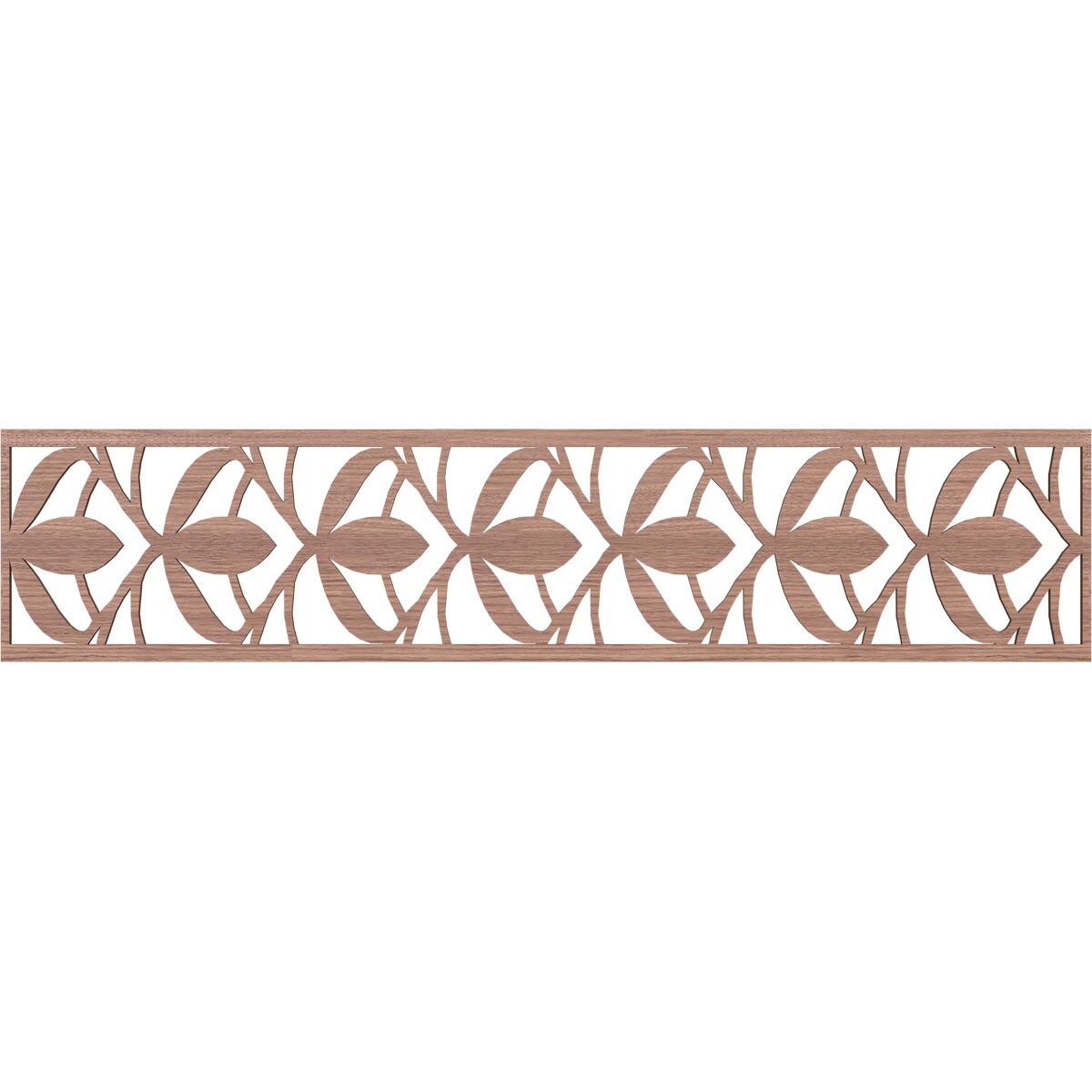 Ekena Millwork MLDA10X46SALWA Salem Fretwork Flat Trim 10-in x 3.9-ft Walnut Brown Unfinished 2157570 Pierced Wall Panel Moulding