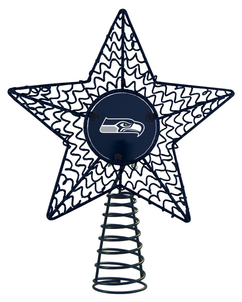 The Memory Company NFL-ORA-2652 Seattle Seahawks 13-in Star Team White Christmas Tree Topper