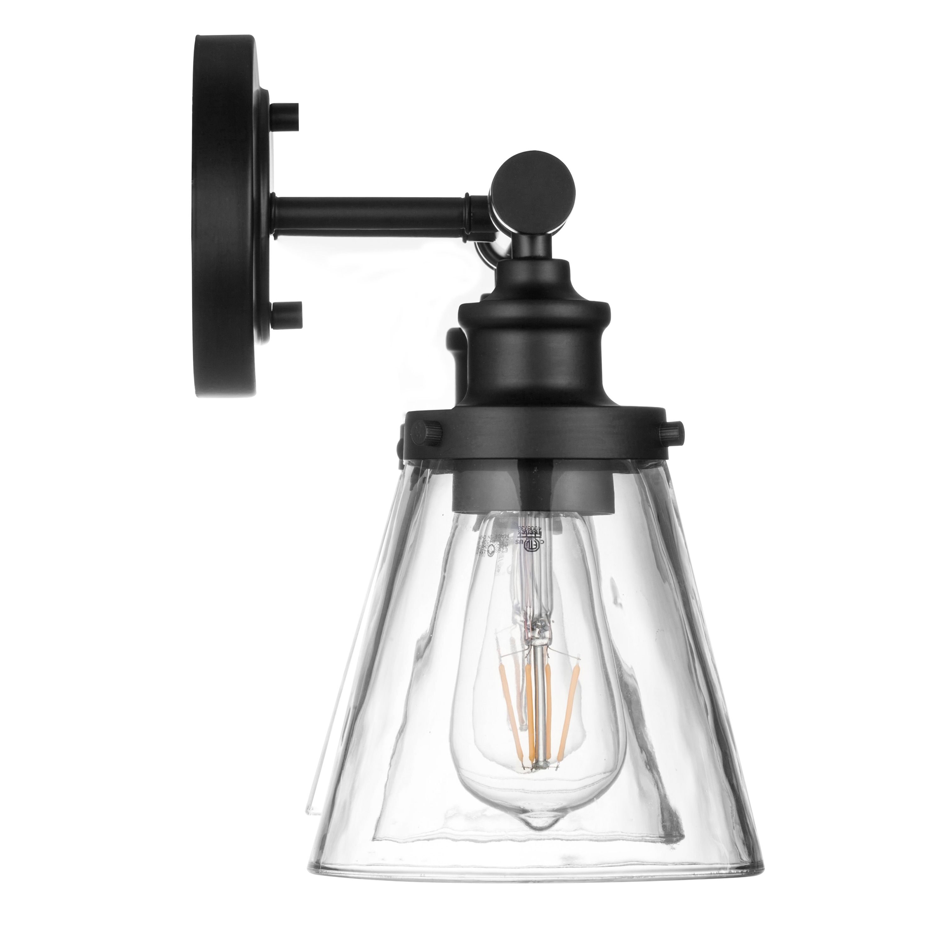 Matte Black Steel Double Light Outdoor Vanity Sconce