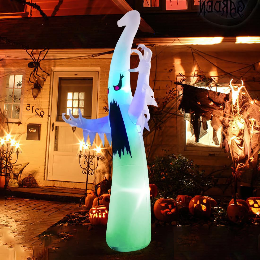 GOOSH 6 FT Colorful Dimming Ghost Halloween Inflatable - Outdoor ...