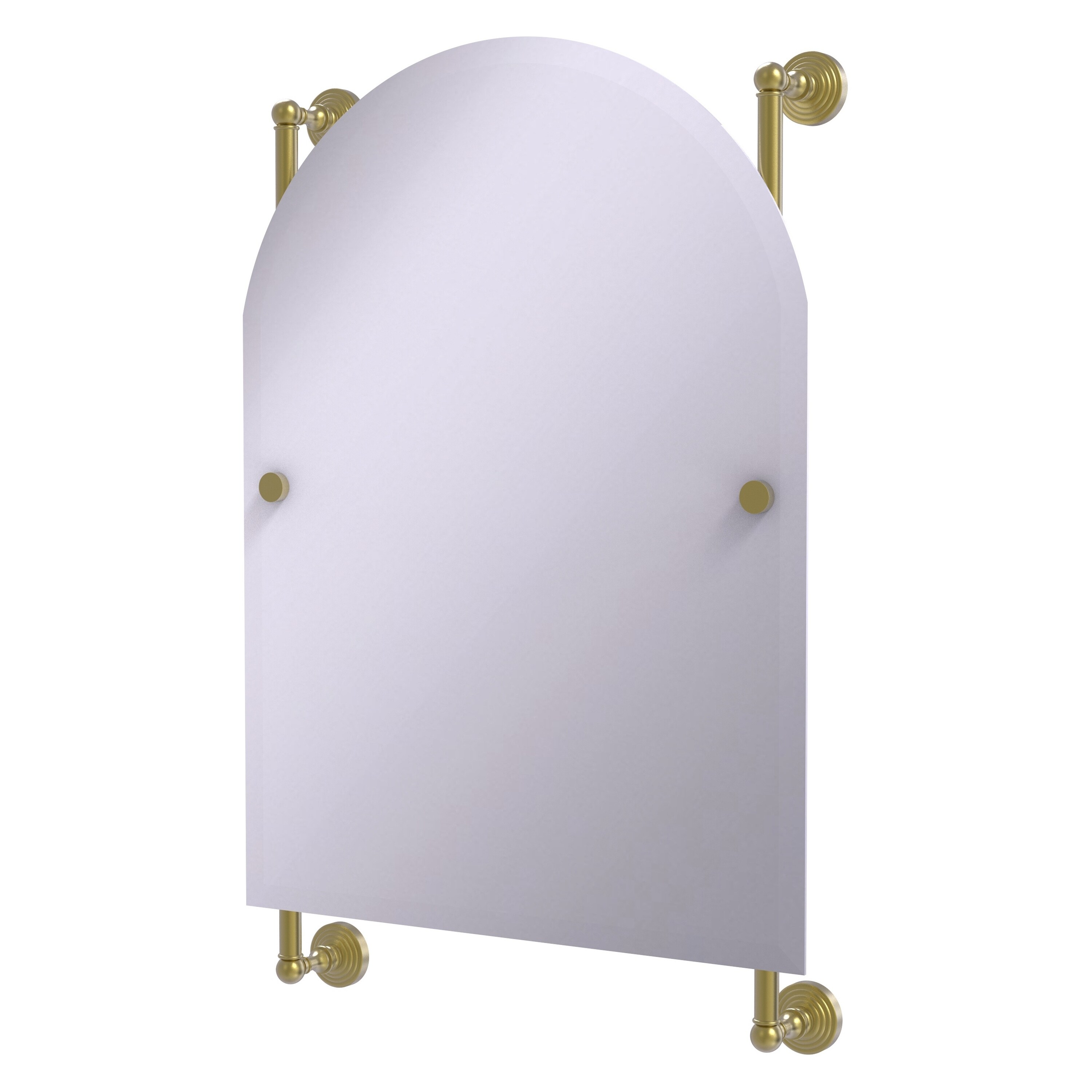 Allied Brass WP-27-94-SBR Waverly Place 21-Inches x 32-Inches Beveled Frameless Arch Bathroom Vanity Mirror ( Satin Brass )