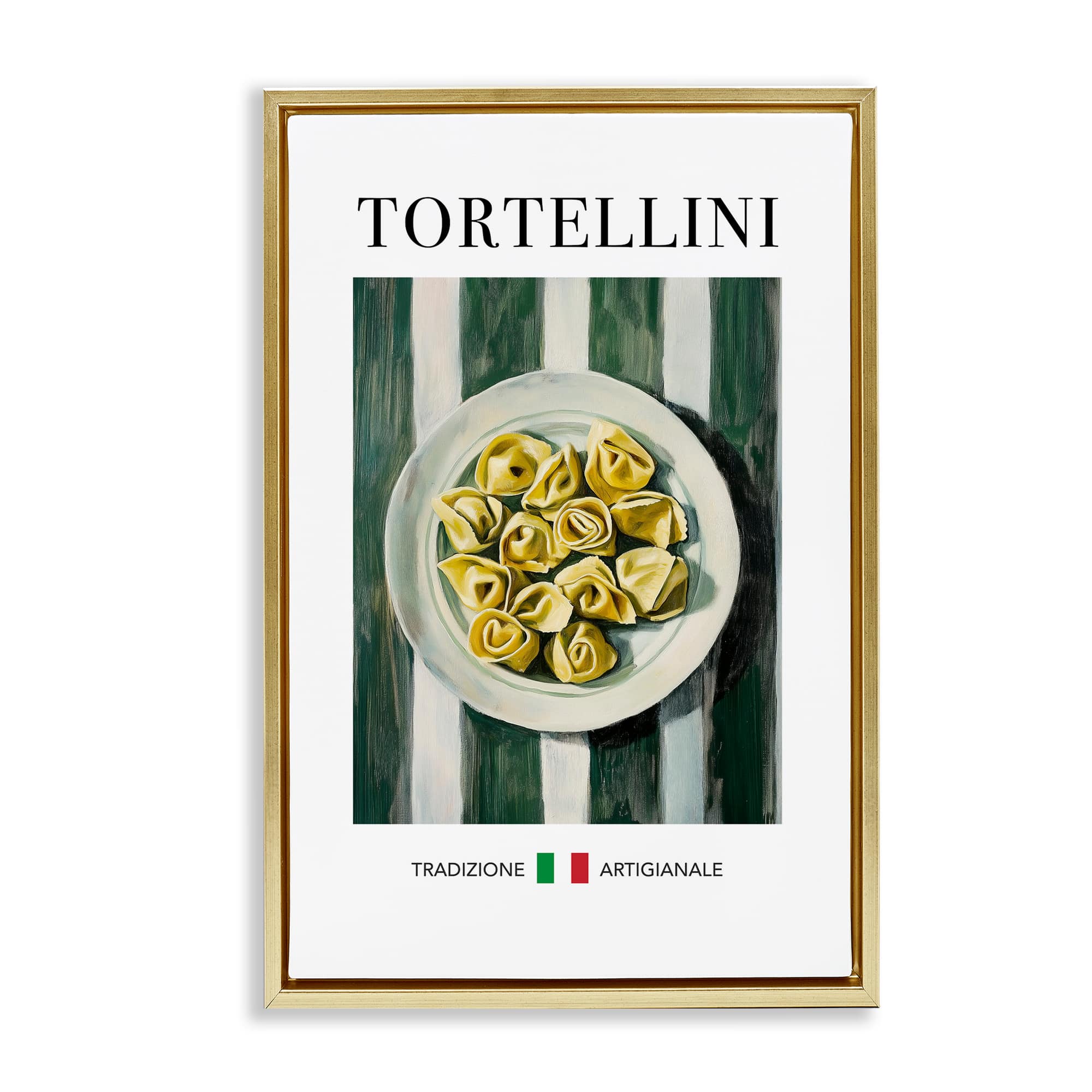 Stupell Industries BT-227-FFG-20X30 Traditional Tortellini Pasta Gold Framed Floater Canvas Wall Art By Andreas Magnusson 21 x 31