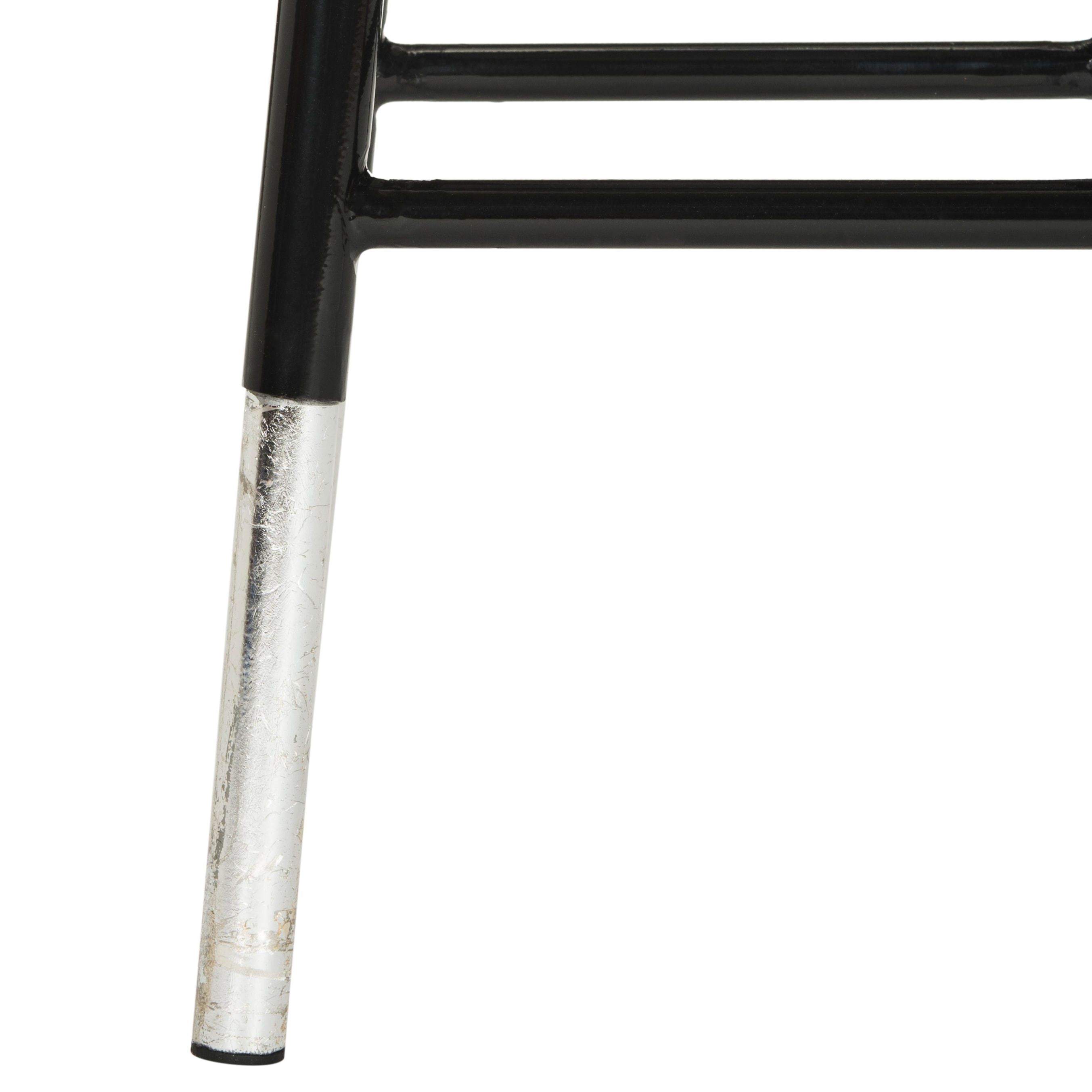 Kenzie 24" Black and Silver Metal Counter Stool