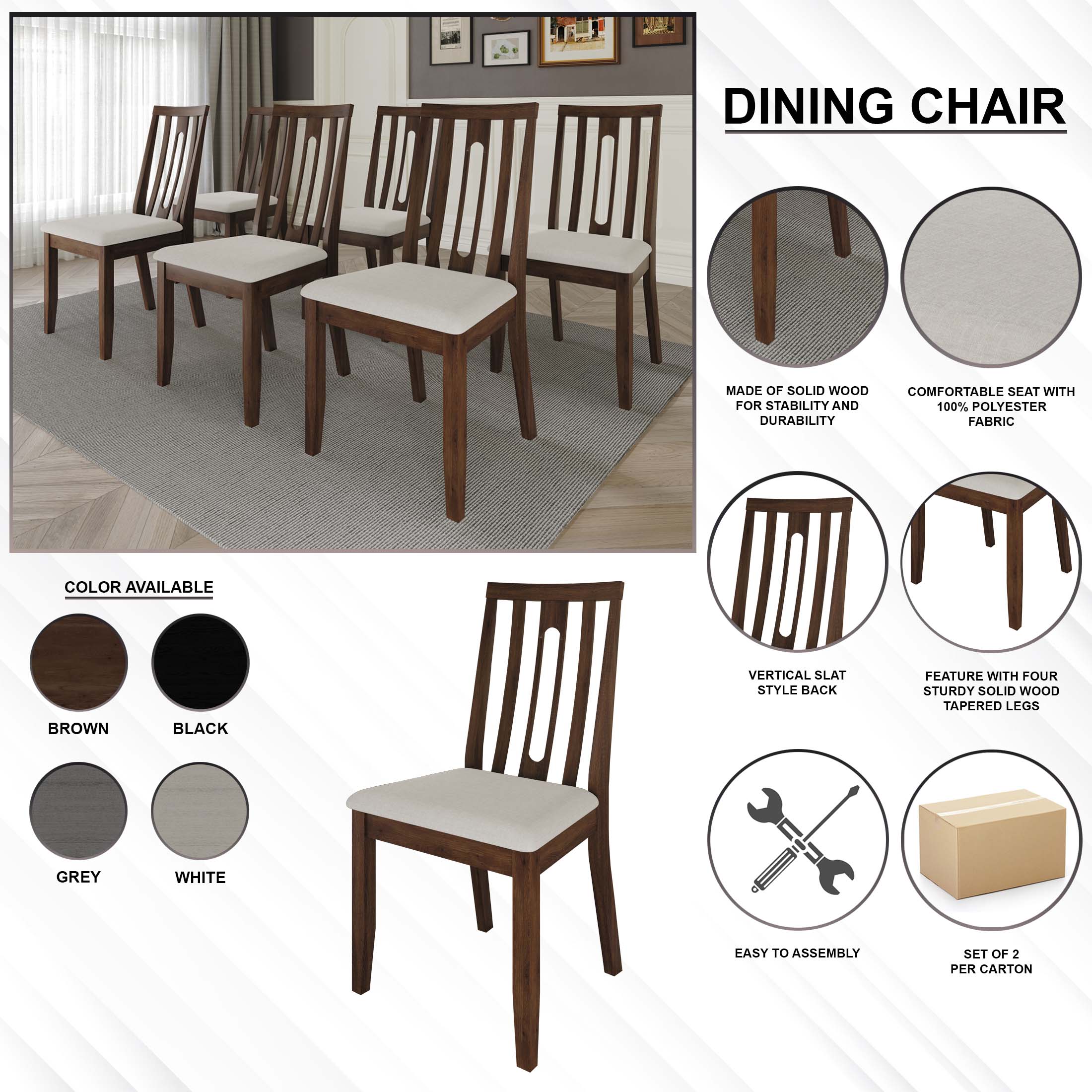 CasePiece C3068US-BN-WD-2X Dining-Chairs - View #8